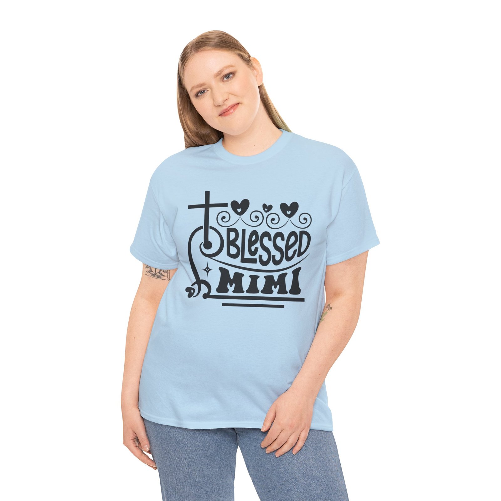 Blessed Mimi Tee — Cross & Hearts Christian Gift for Grandma - Image 62