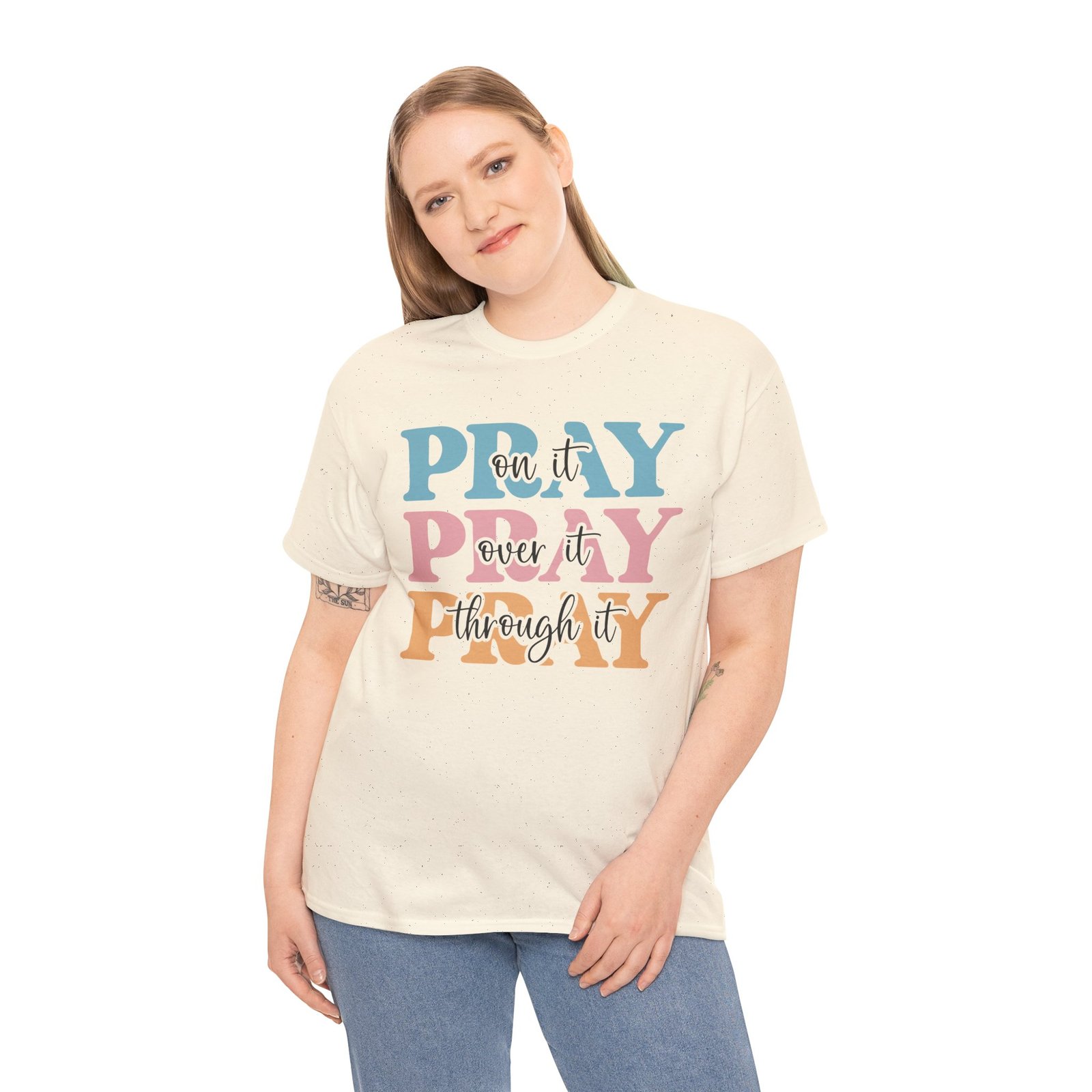Pray On It Over It Through It T-Shirt — Inspirational Christian Tee - Image 5