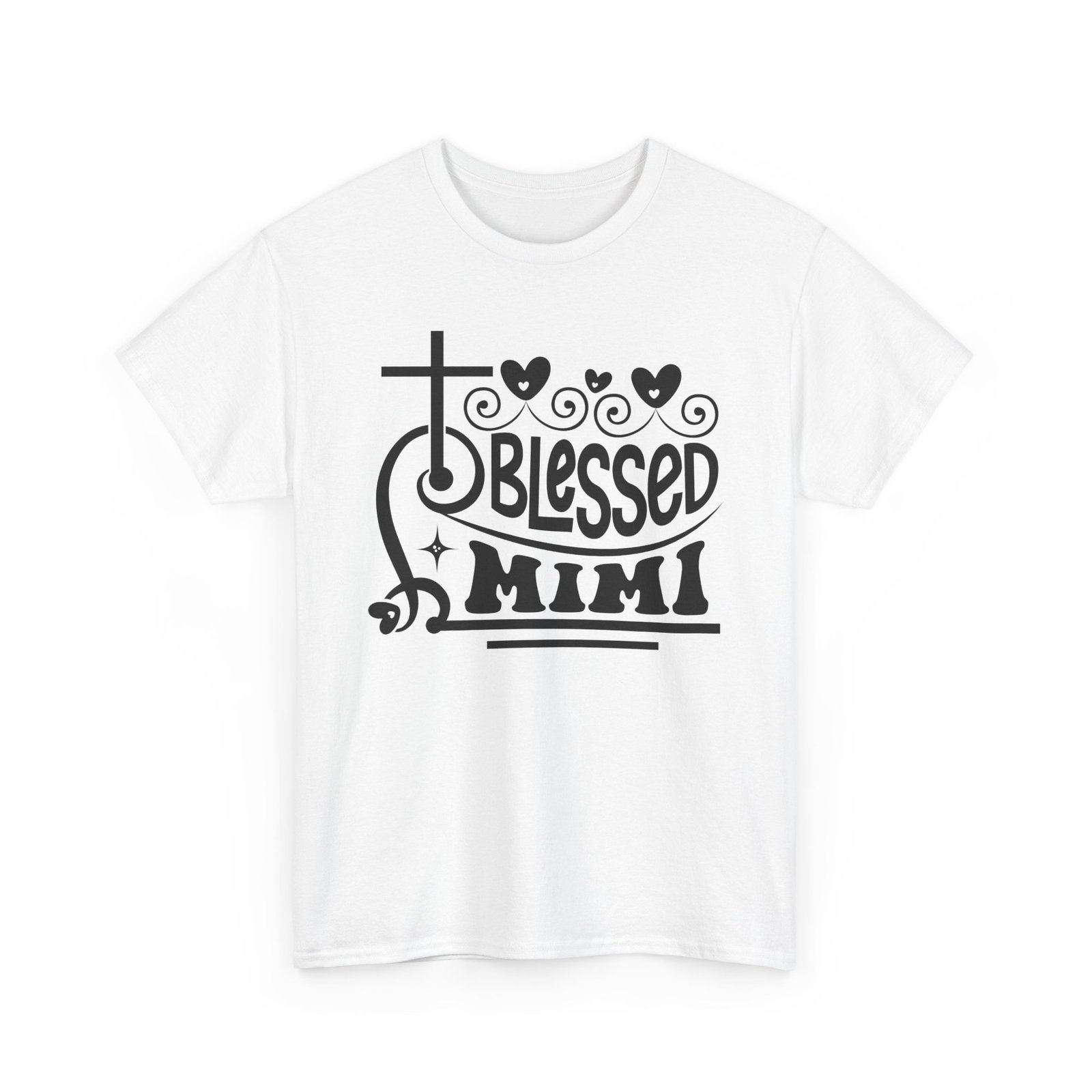 Blessed Mimi Tee — Cross & Hearts Christian Gift for Grandma - Image 9