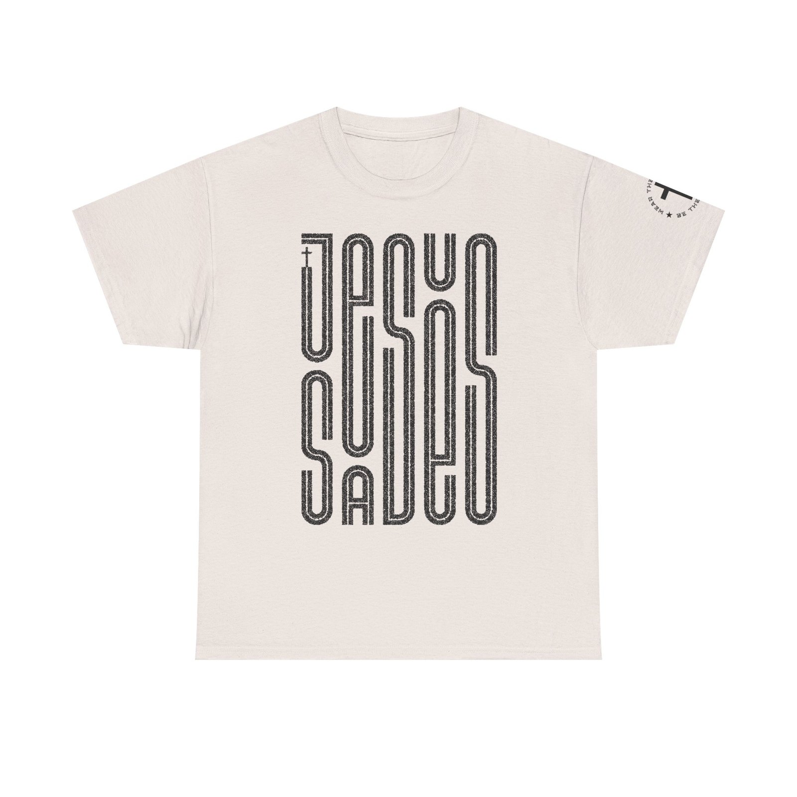 "JESUS SAVES" T-Shirt — Retro Maze Typography Tee - Image 32