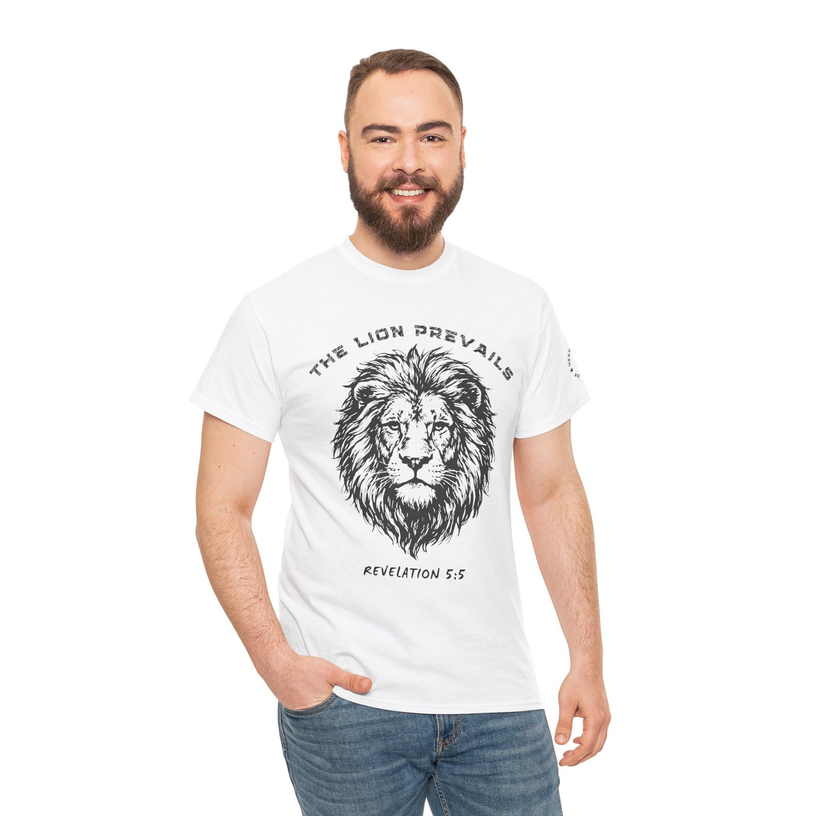 Lion Prevails T-Shirt — 'The Lion Prevails' Revelation 5:5 Christian Tee - Image 6