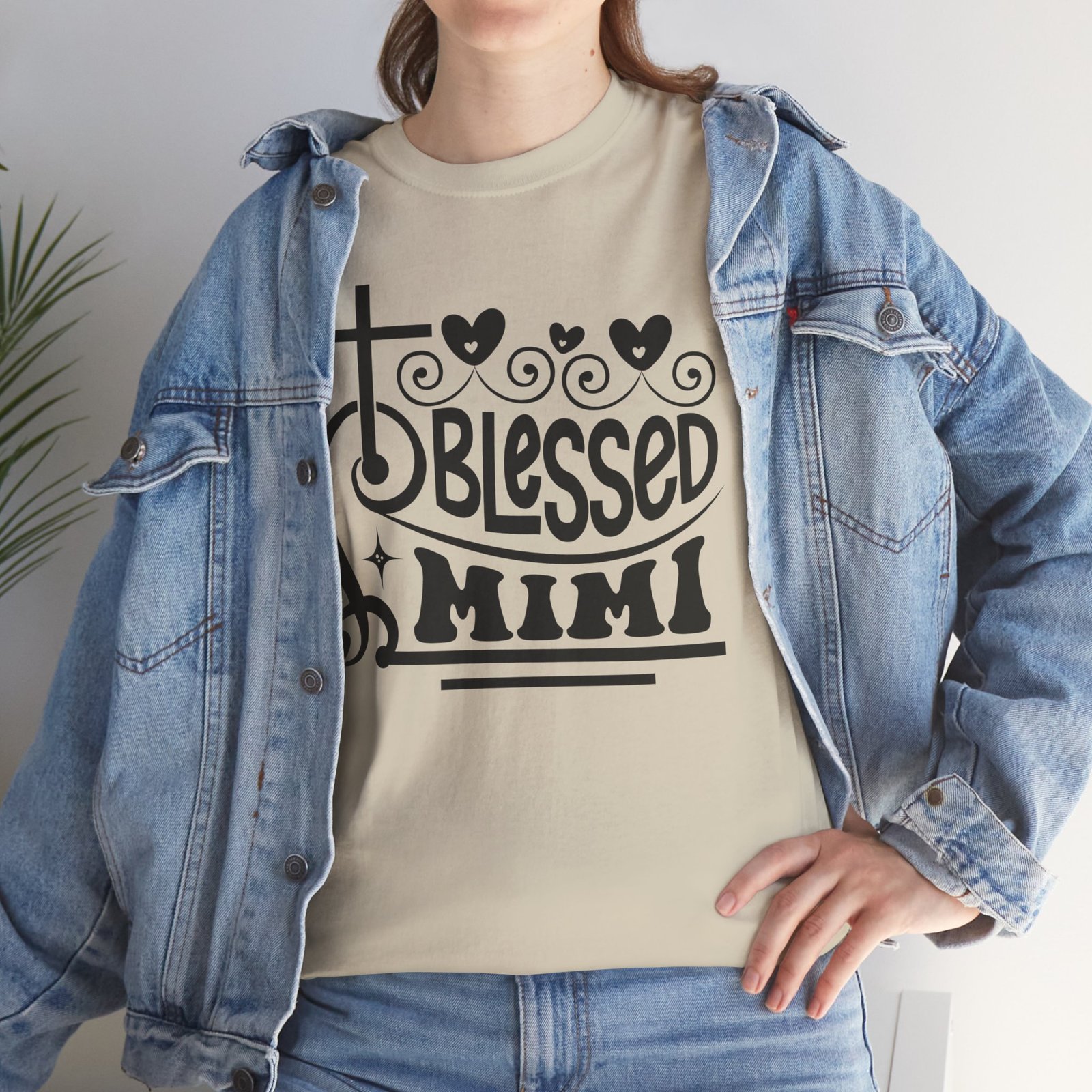 Blessed Mimi Tee — Cross & Hearts Christian Gift for Grandma - Image 7