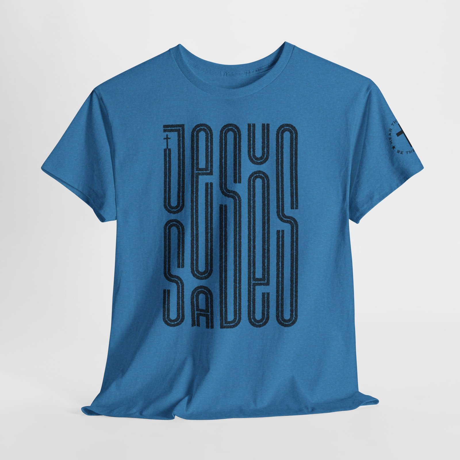 "JESUS SAVES" T-Shirt — Retro Maze Typography Tee - Image 74