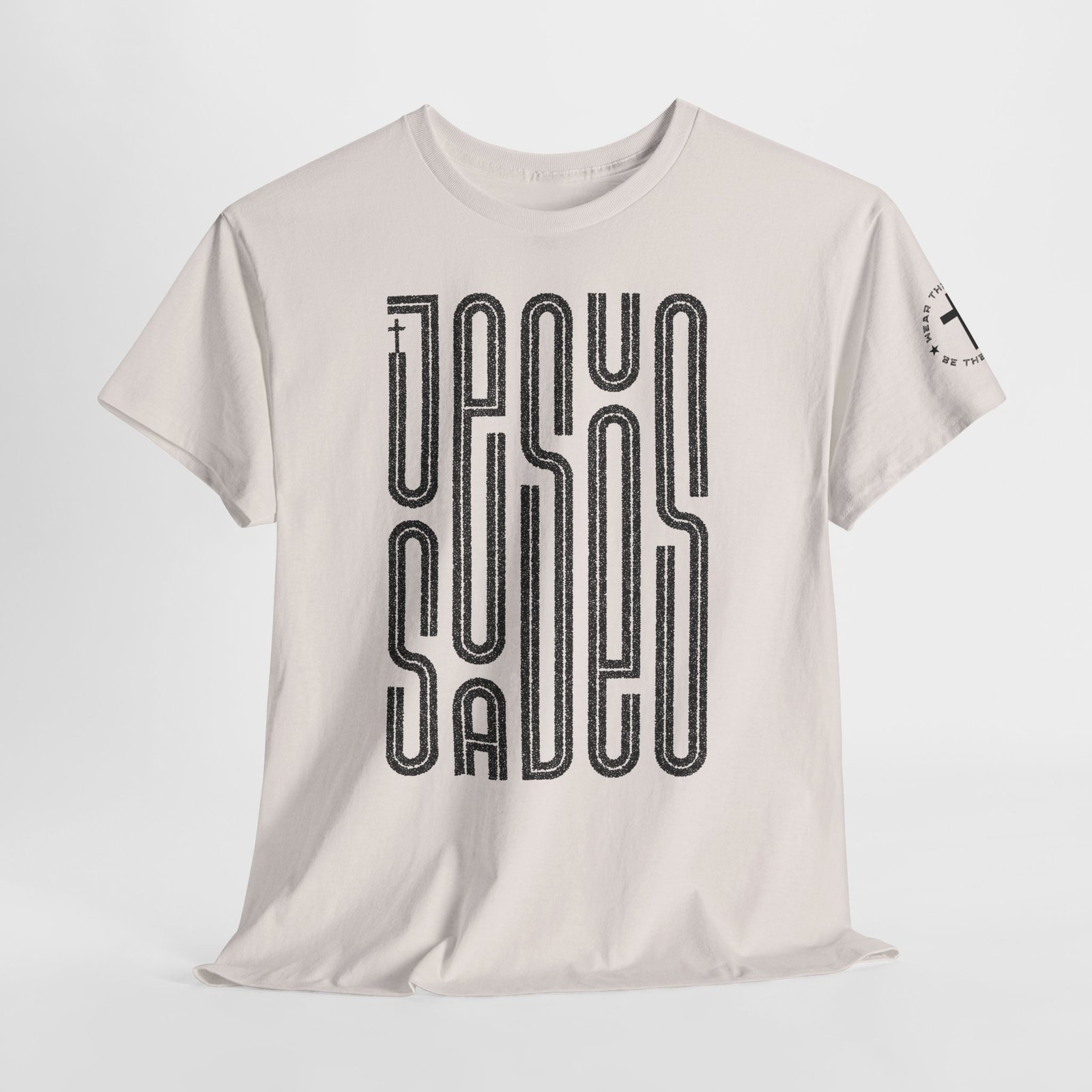 "JESUS SAVES" T-Shirt — Retro Maze Typography Tee - Image 34