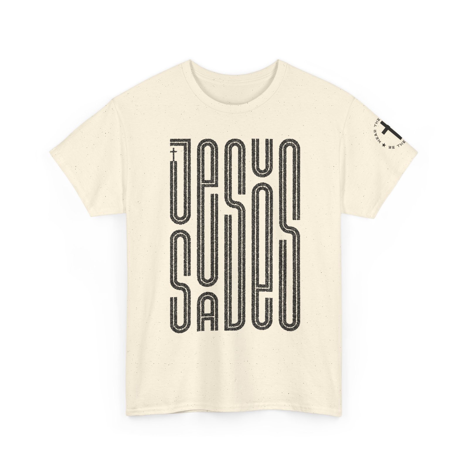 "JESUS SAVES" T-Shirt — Retro Maze Typography Tee - Image 53