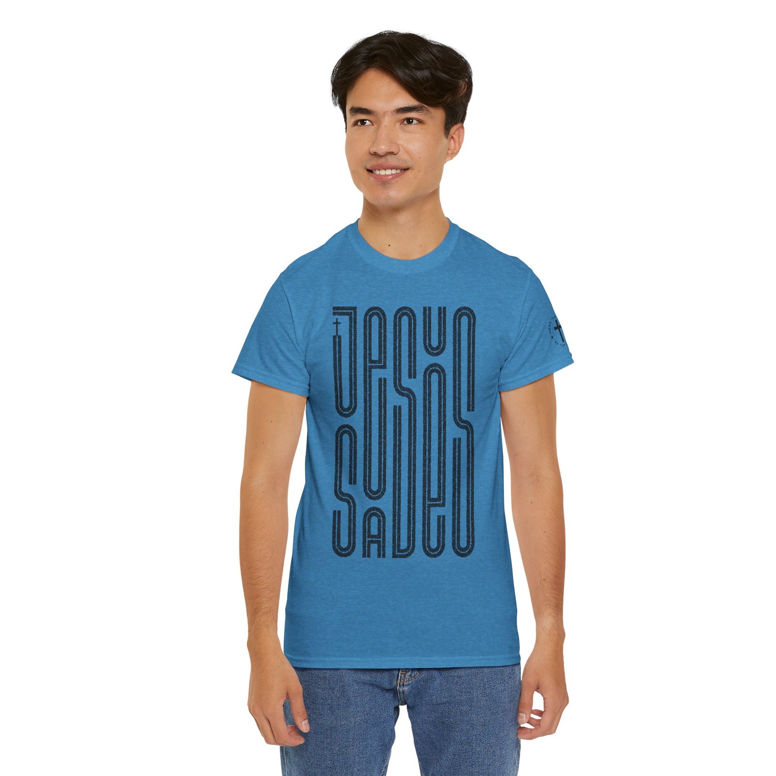 "JESUS SAVES" T-Shirt — Retro Maze Typography Tee - Image 79