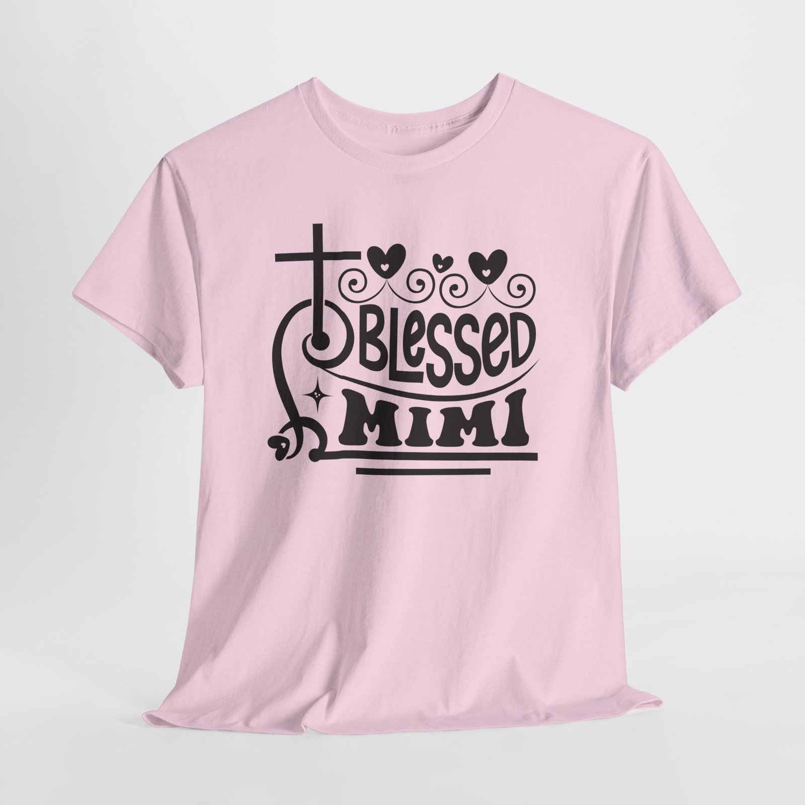 Blessed Mimi Tee — Cross & Hearts Christian Gift for Grandma - Image 74