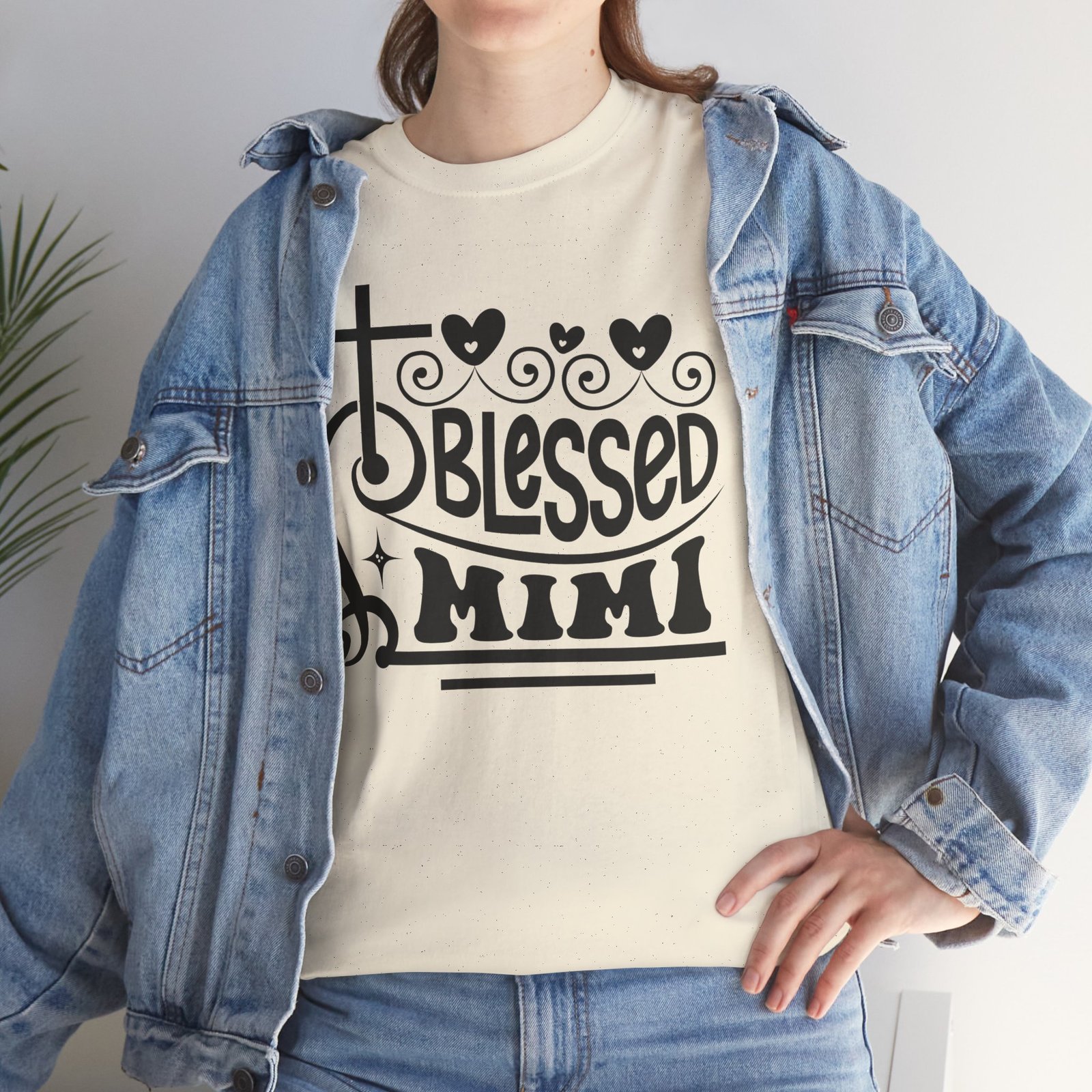 Blessed Mimi Tee — Cross & Hearts Christian Gift for Grandma - Image 43