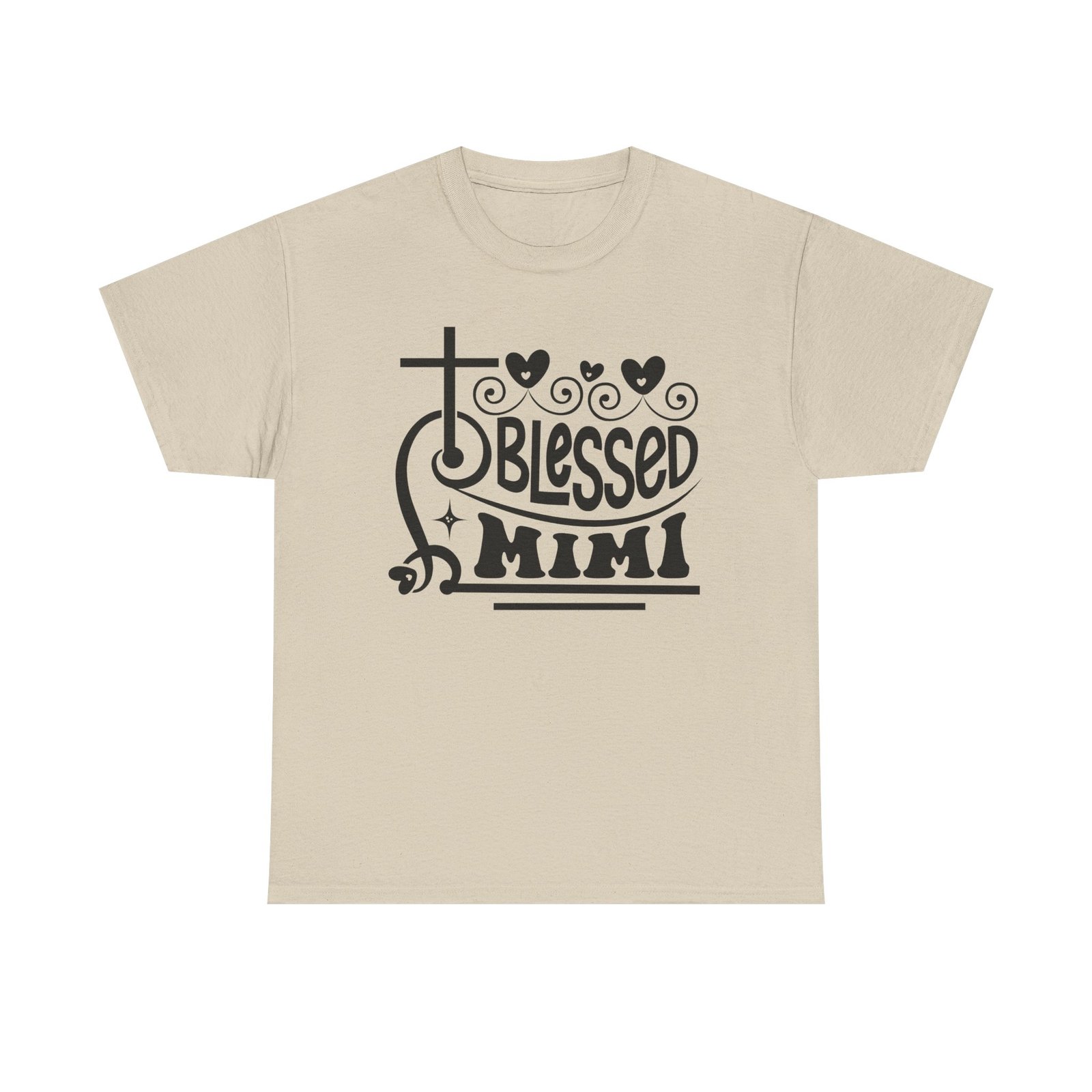 Blessed Mimi Tee — Cross & Hearts Christian Gift for Grandma - Image 2