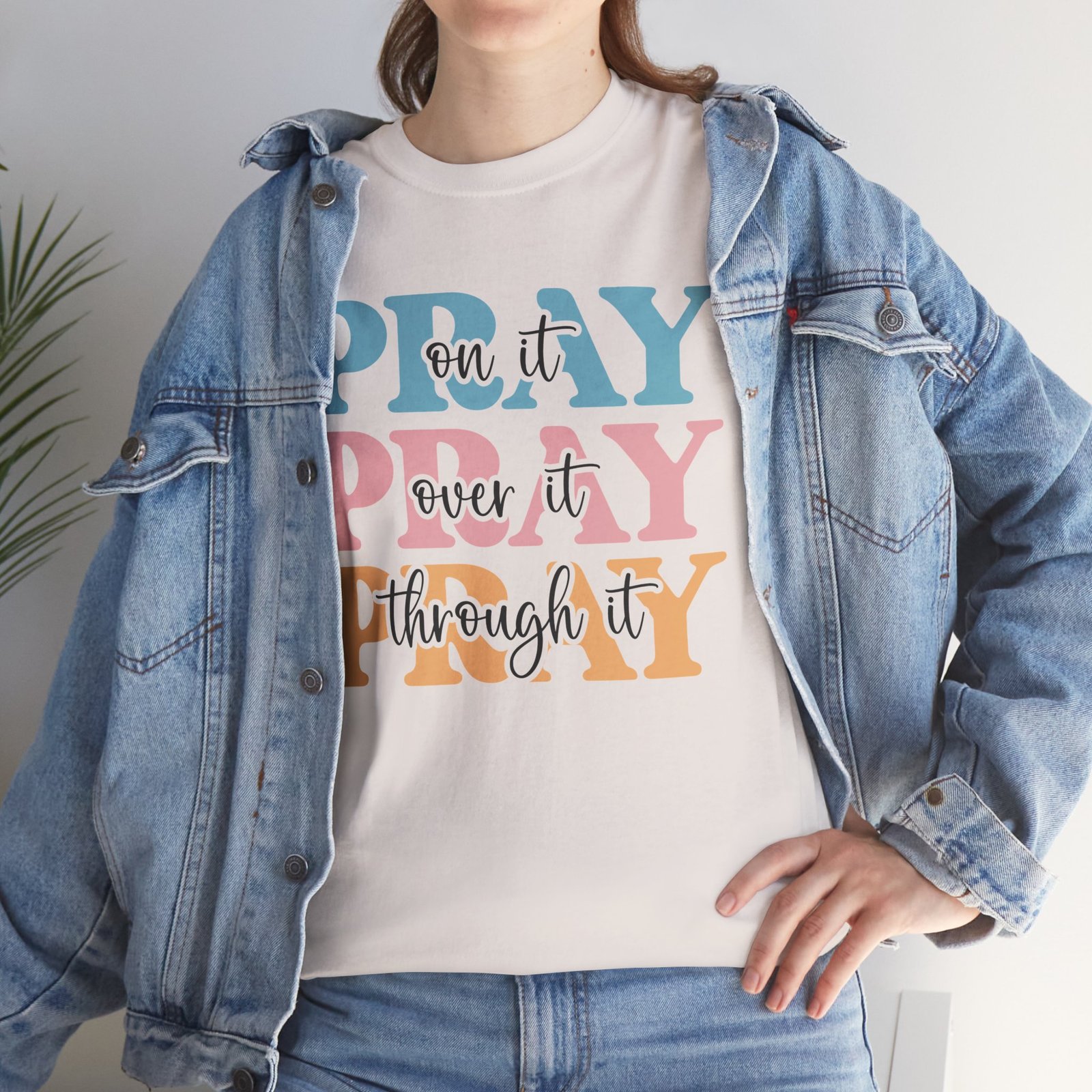 Pray On It Over It Through It T-Shirt — Inspirational Christian Tee - Image 29