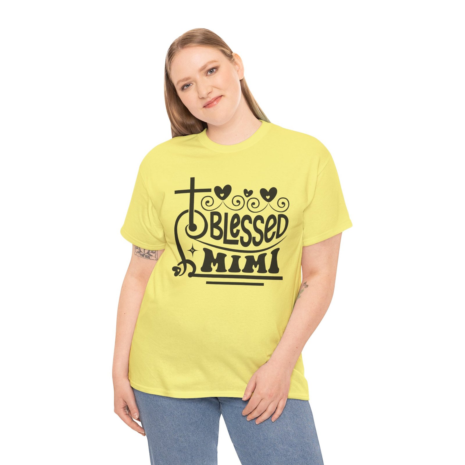 Blessed Mimi Tee — Cross & Hearts Christian Gift for Grandma - Image 48