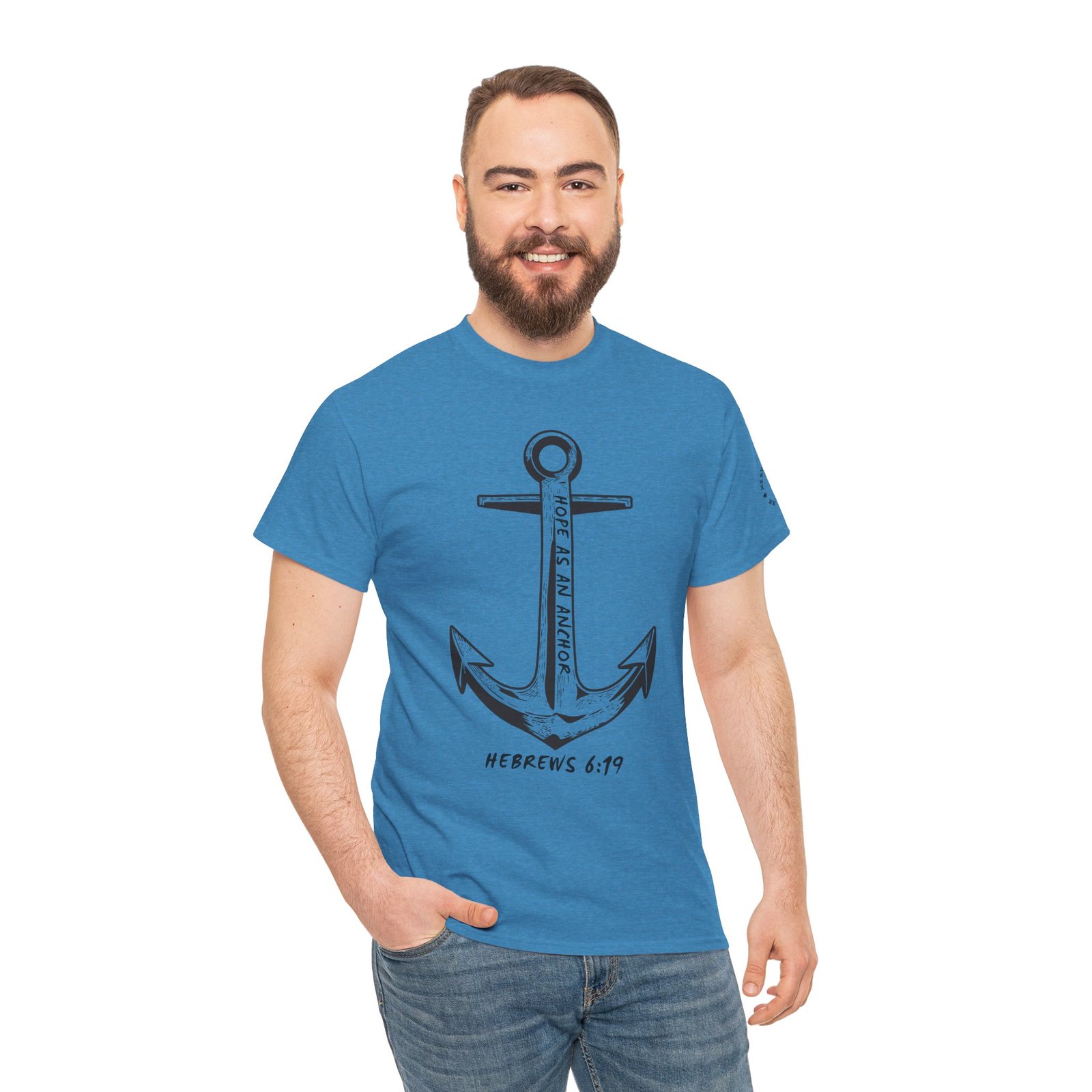 Anchor Faith T-Shirt – Hebrews 6:19 Christian Nautical Tee - Image 87