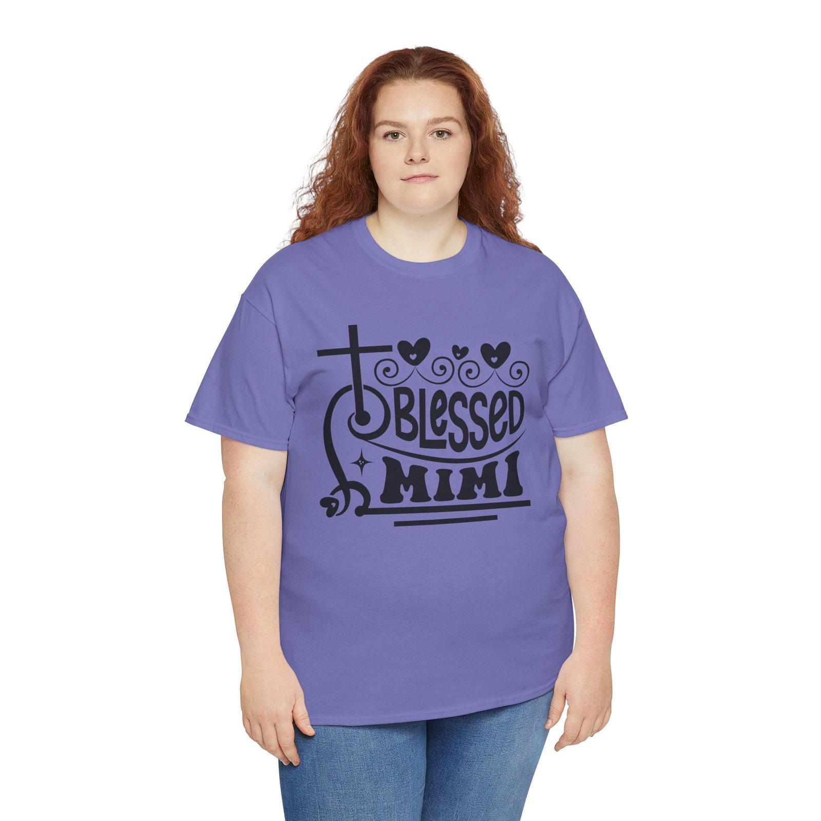 Blessed Mimi Tee — Cross & Hearts Christian Gift for Grandma - Image 70