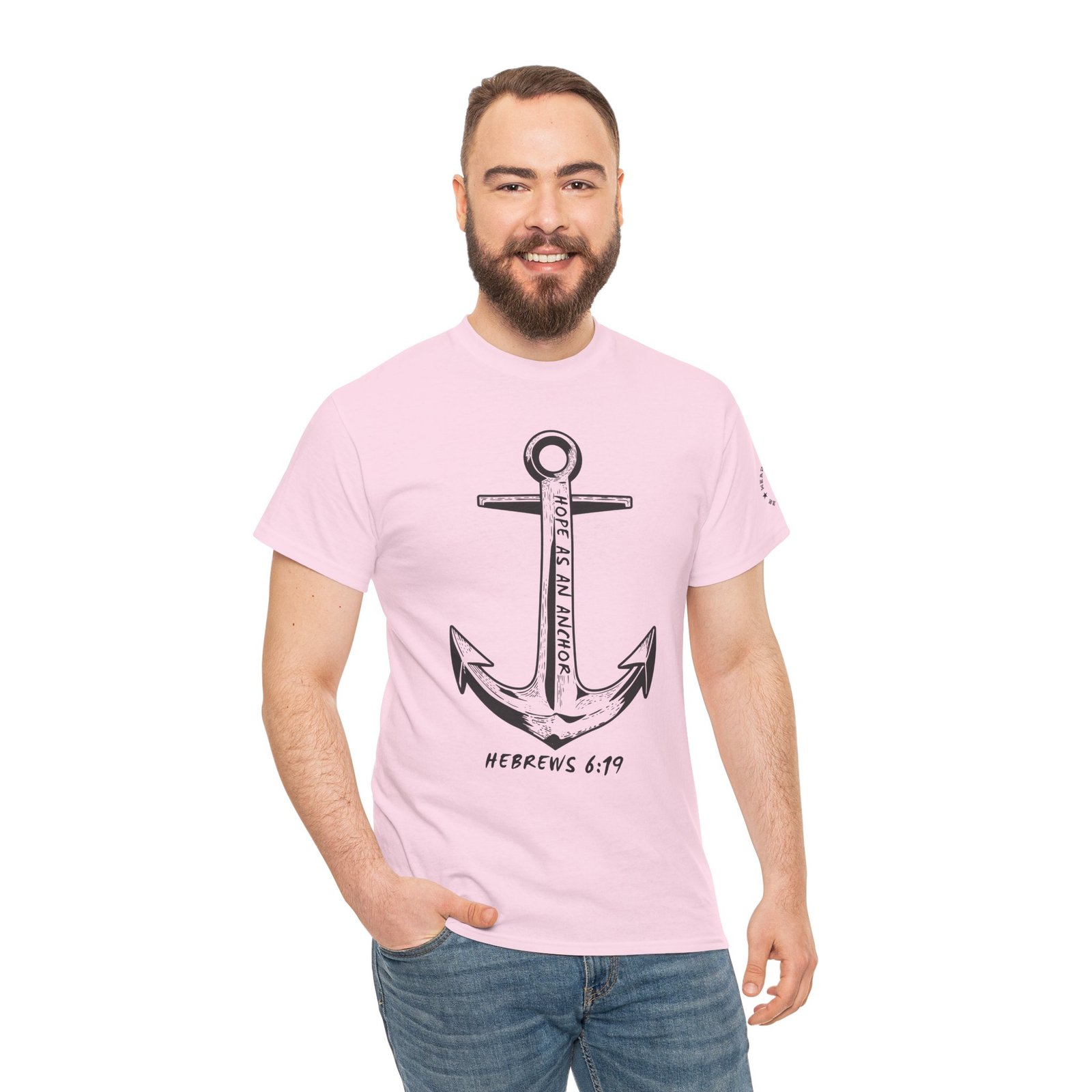 Anchor Faith T-Shirt – Hebrews 6:19 Christian Nautical Tee - Image 107