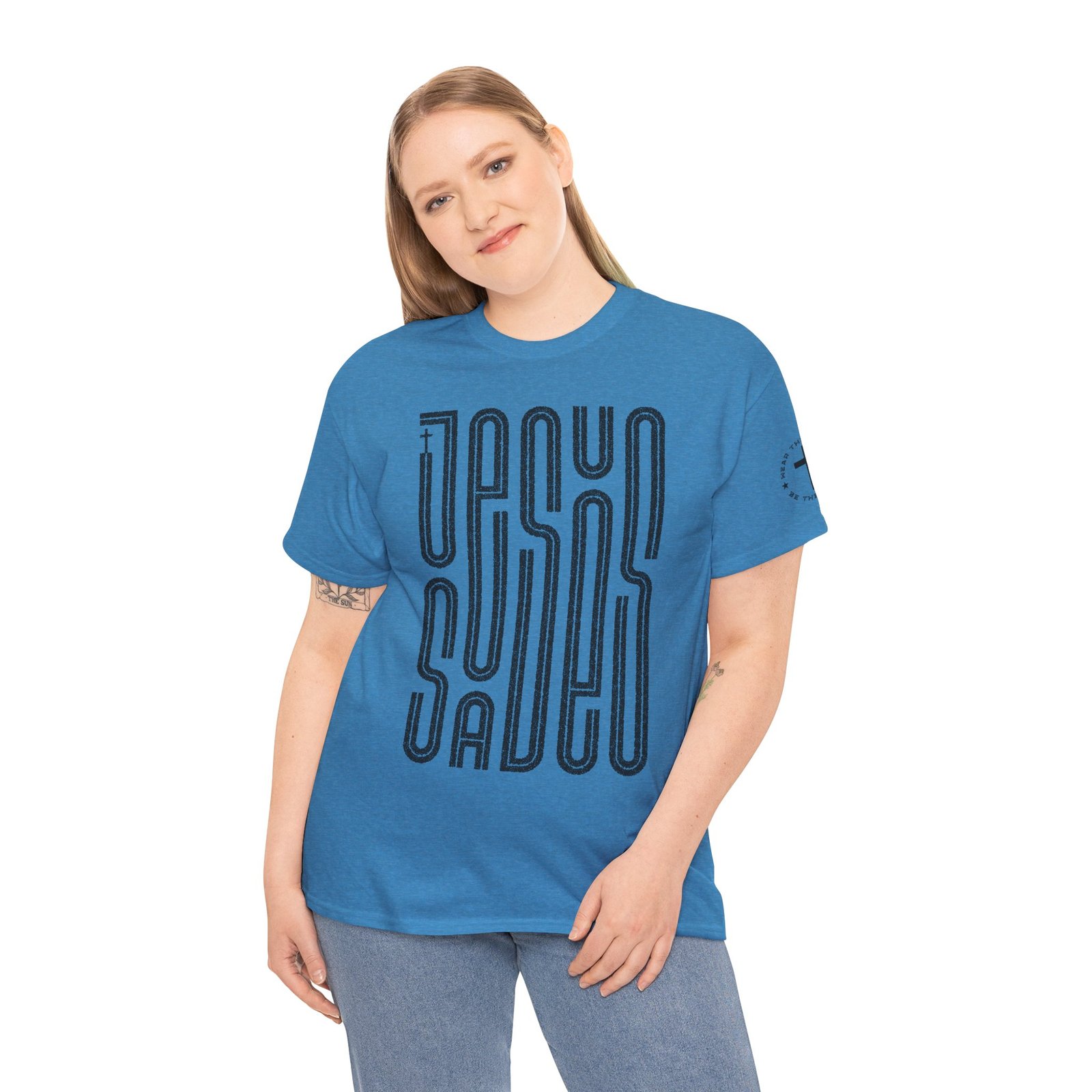 "JESUS SAVES" T-Shirt — Retro Maze Typography Tee - Image 76