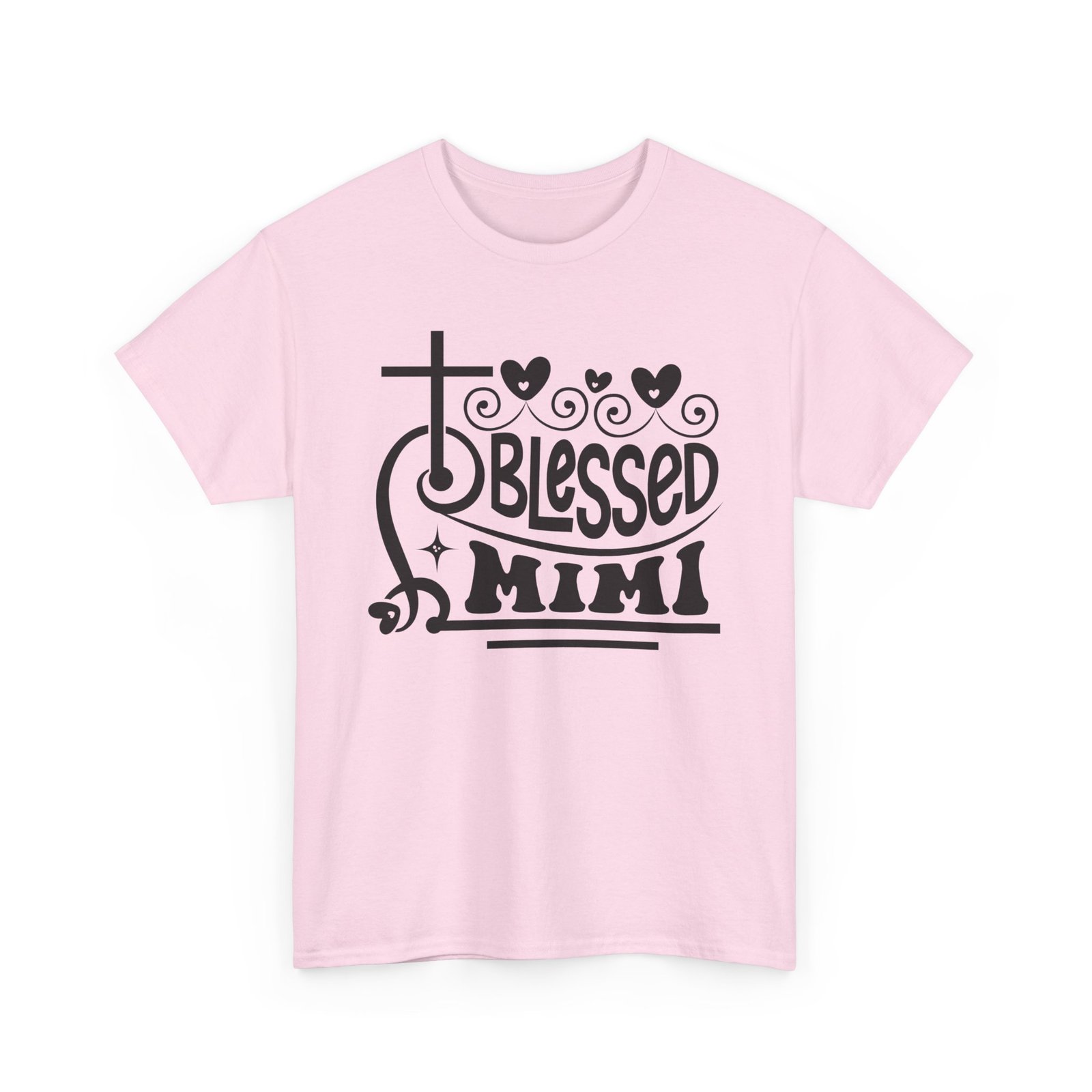 Blessed Mimi Tee — Cross & Hearts Christian Gift for Grandma - Image 73