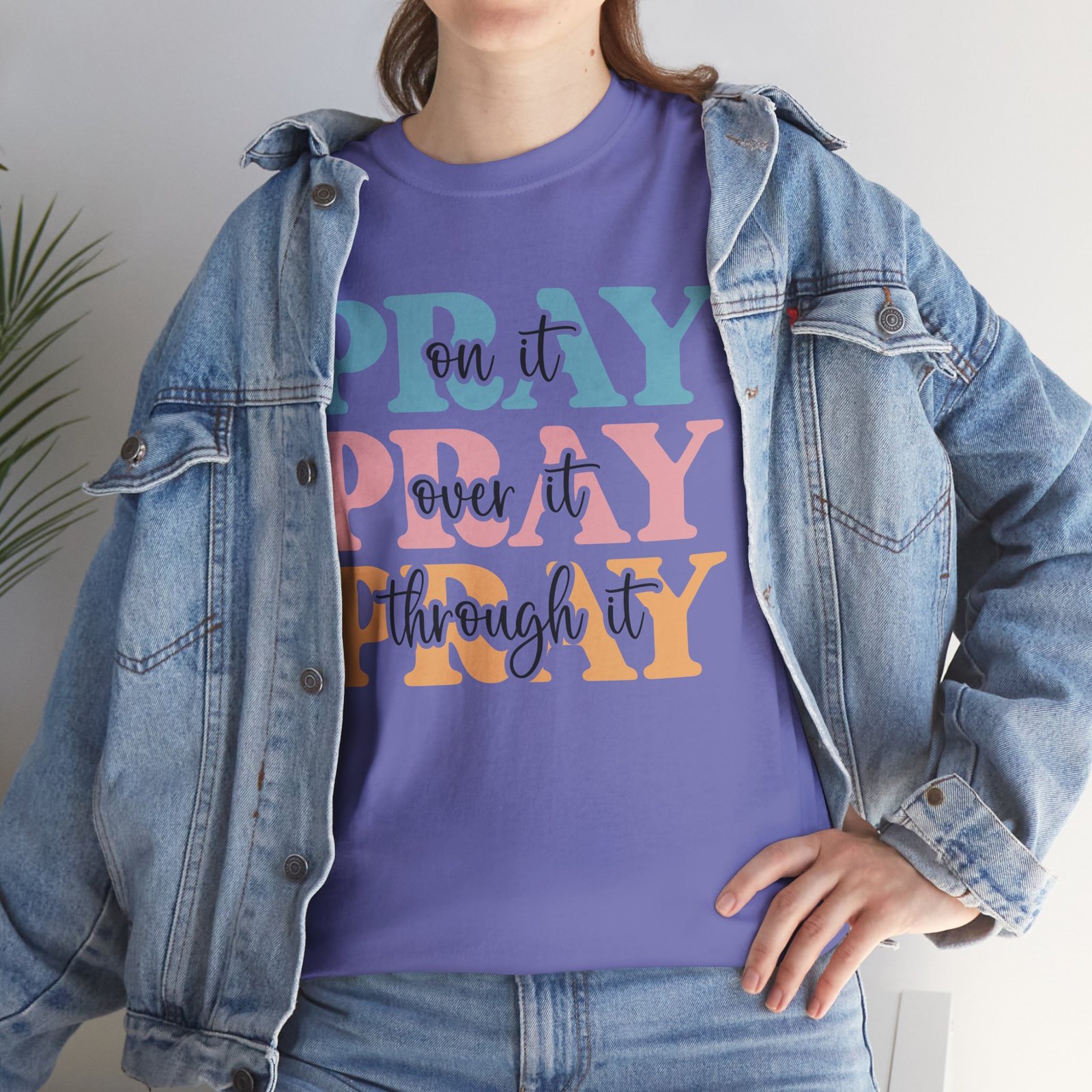 Pray On It Over It Through It T-Shirt — Inspirational Christian Tee - Image 71