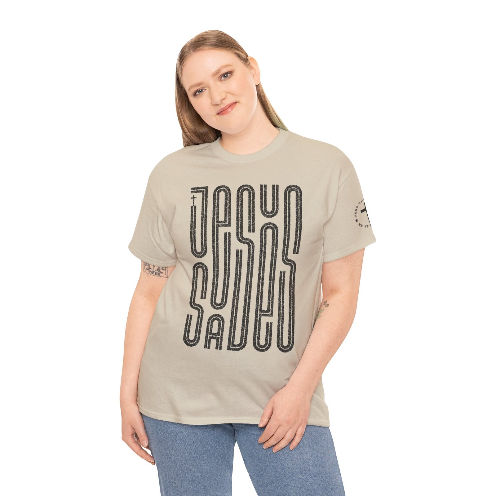 "JESUS SAVES" T-Shirt — Retro Maze Typography Tee - Image 26