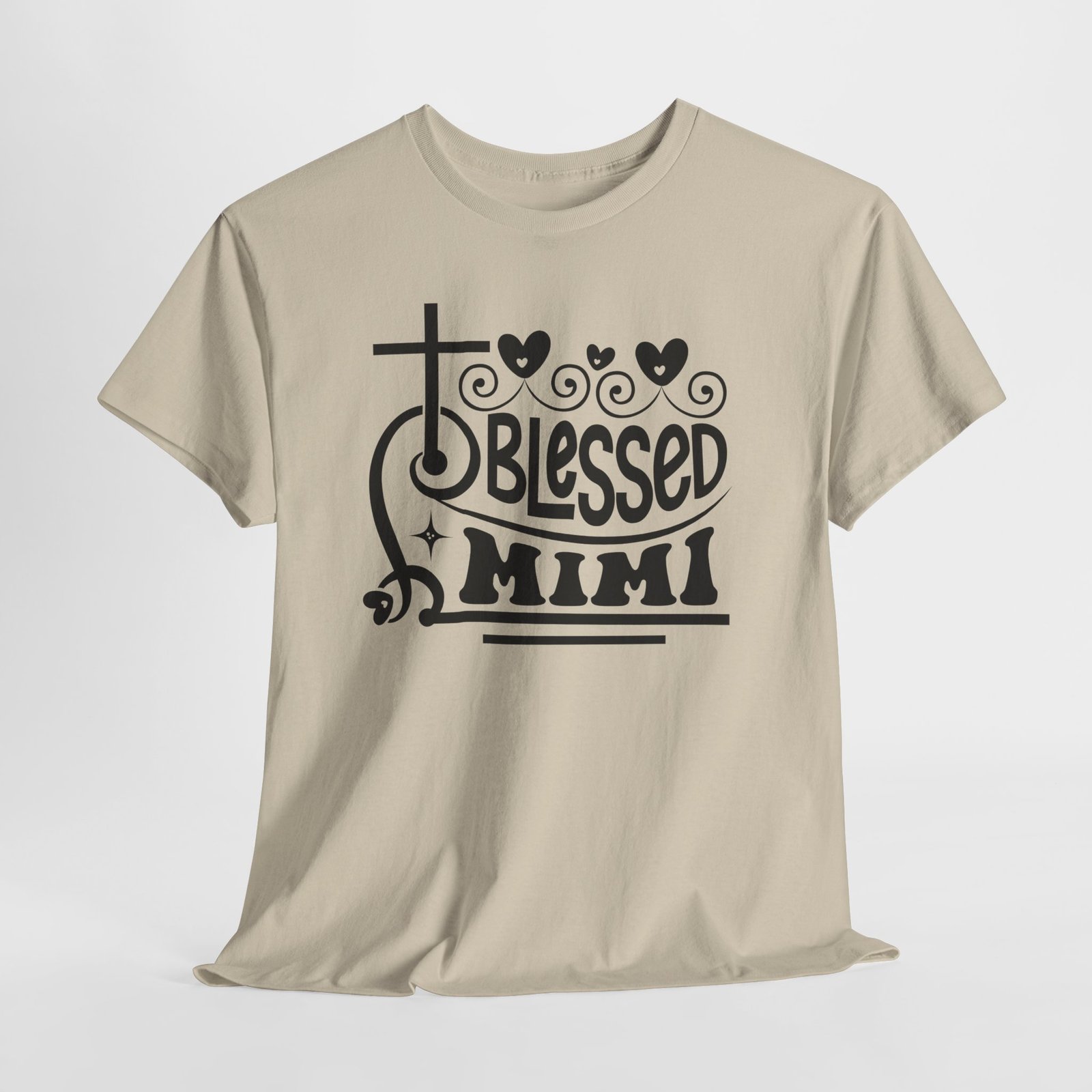 Blessed Mimi Tee — Cross & Hearts Christian Gift for Grandma