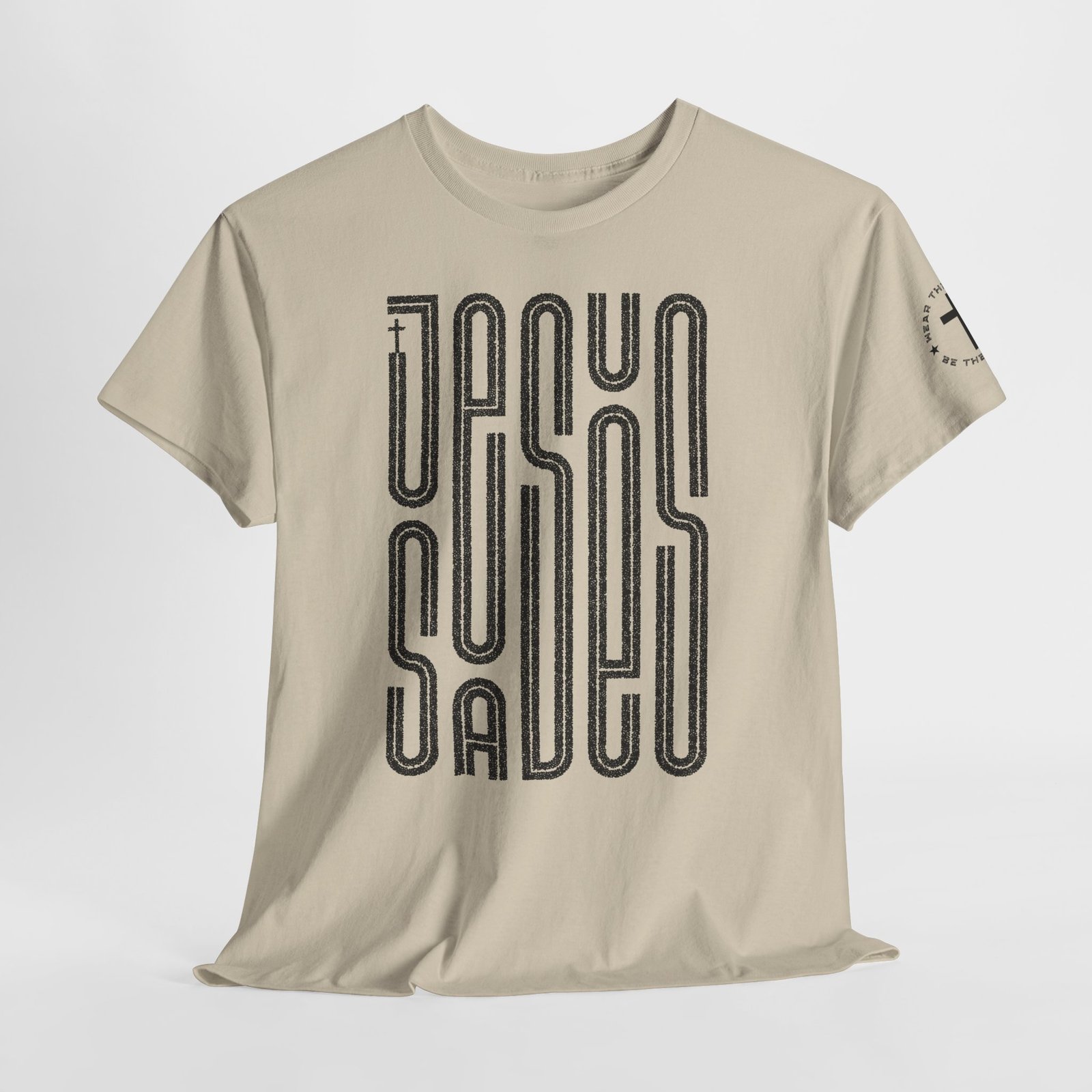 "JESUS SAVES" T-Shirt — Retro Maze Typography Tee - Image 24