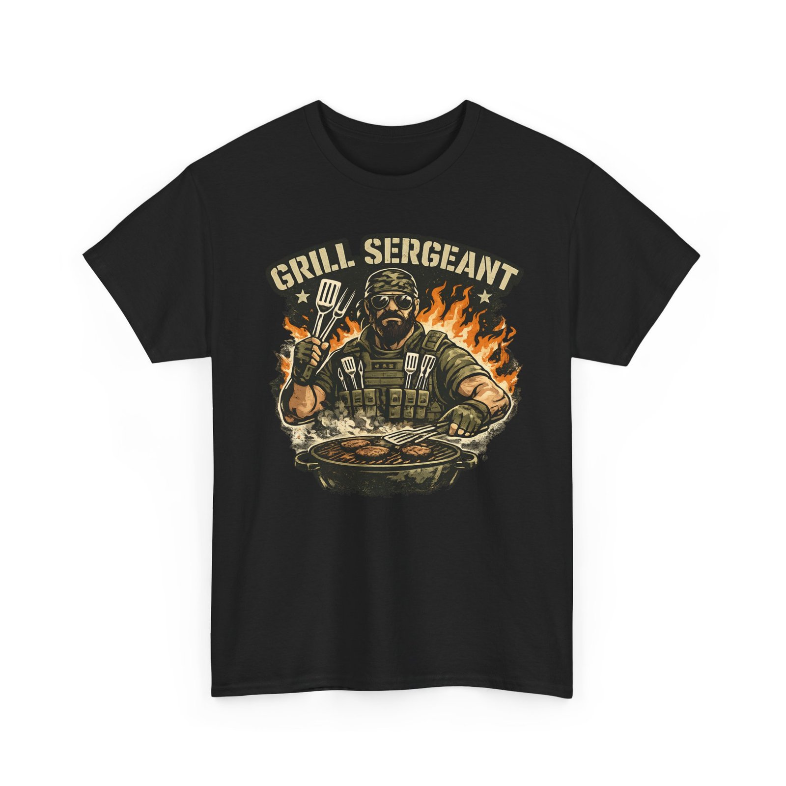 Grill Sergeant Dad T-Shirt — Funny Father’s Day BBQ Tee - Image 3