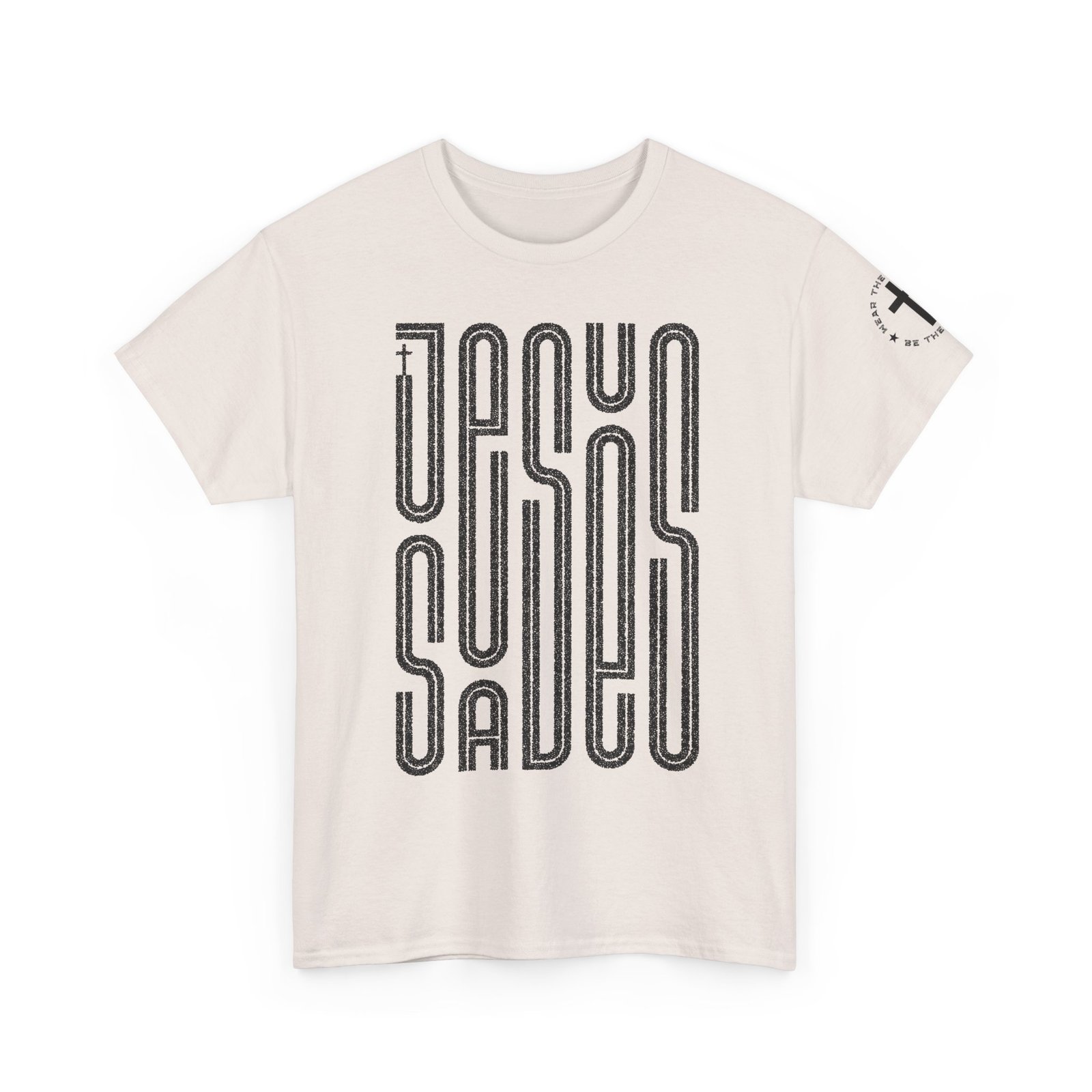 "JESUS SAVES" T-Shirt — Retro Maze Typography Tee - Image 33