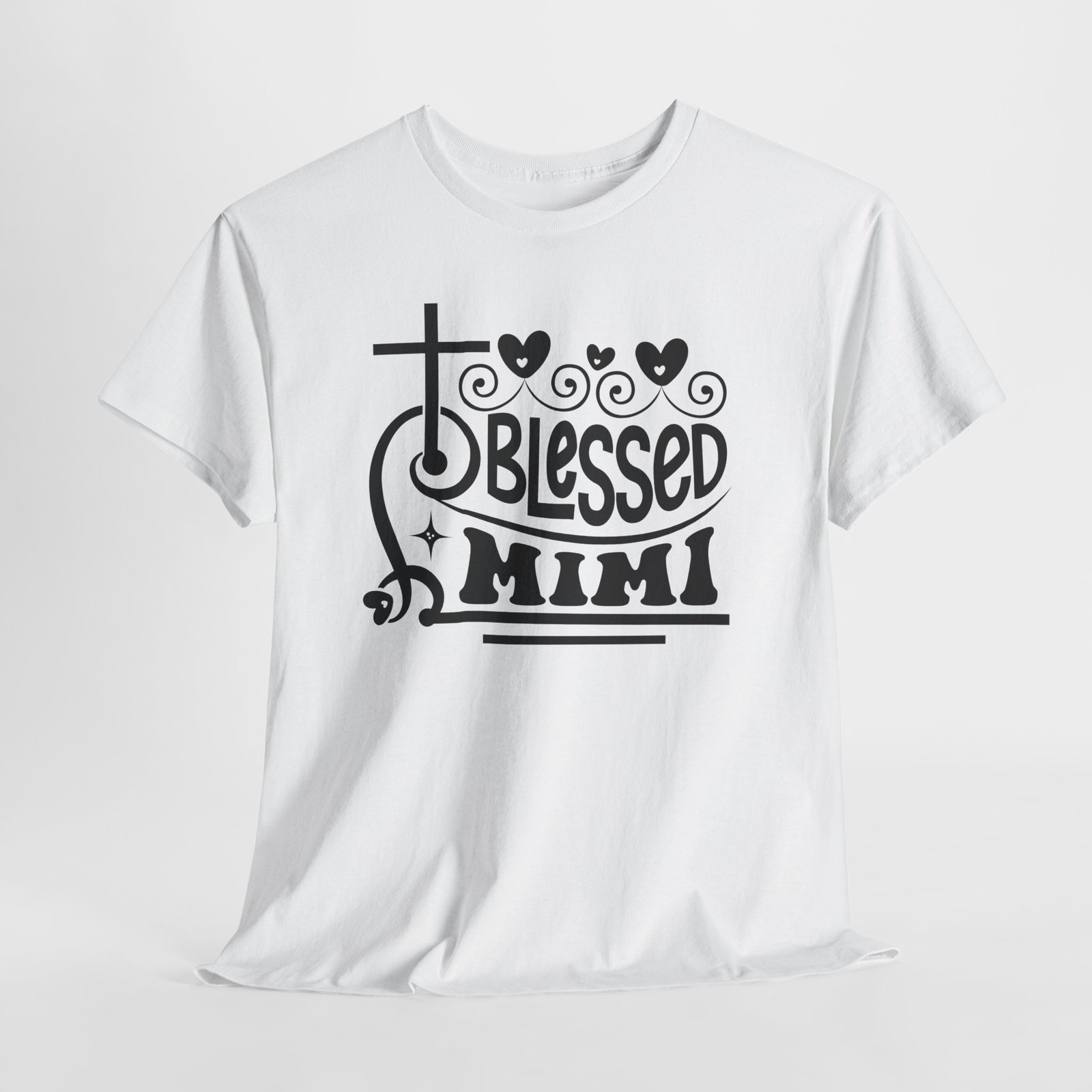 Blessed Mimi Tee — Cross & Hearts Christian Gift for Grandma - Image 10
