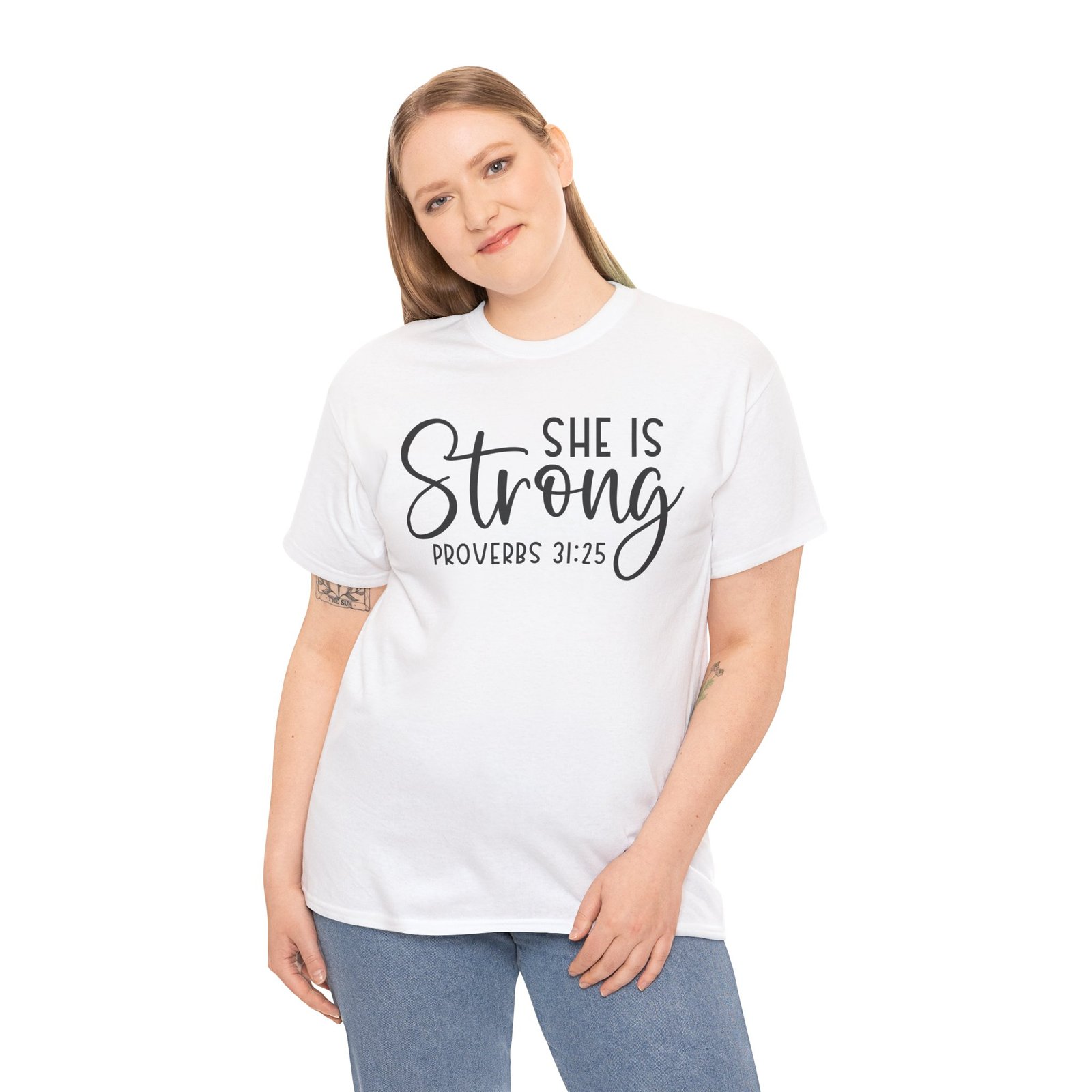 Proverbs 31 'She is Strong' — Inspirational Christian Tee - Image 12