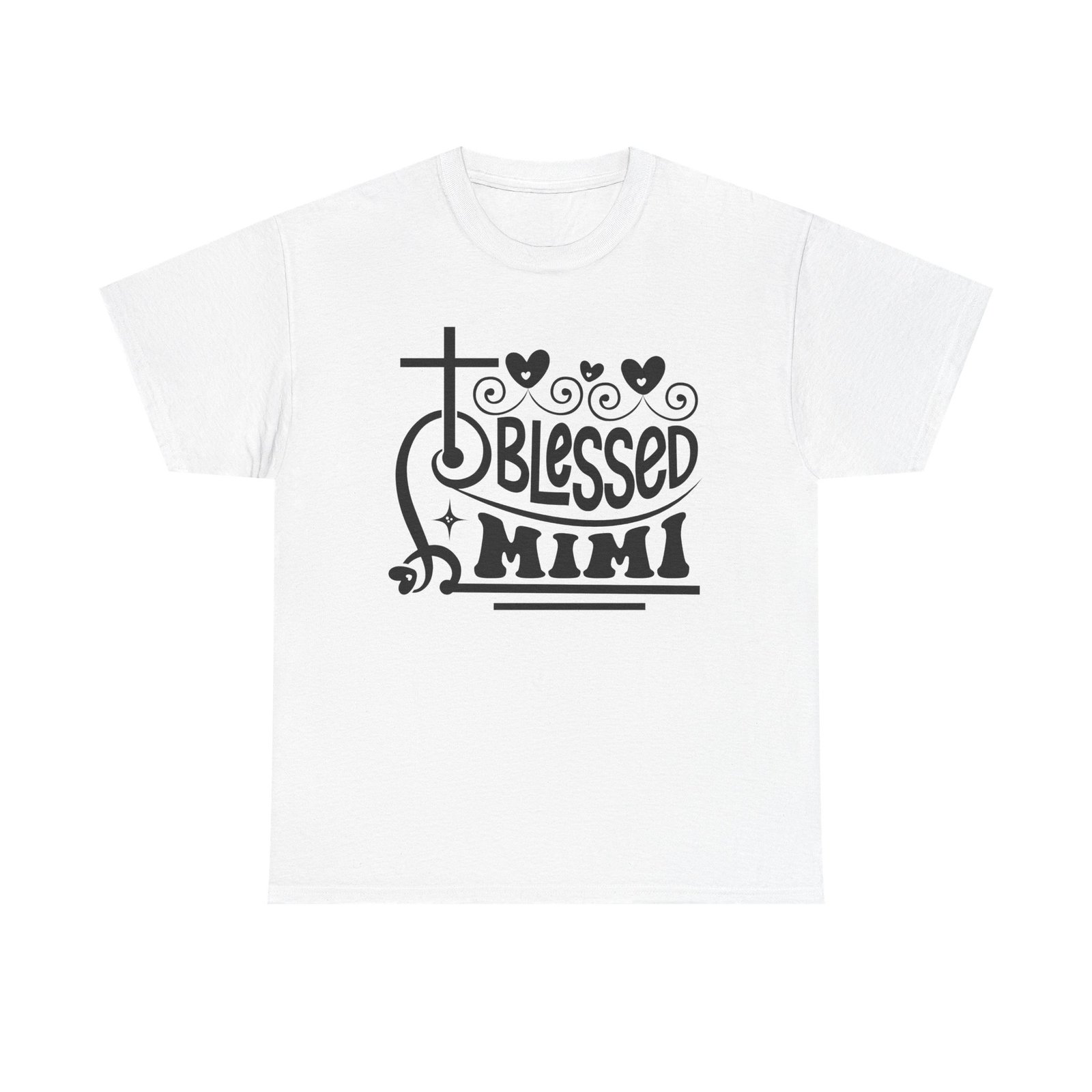 Blessed Mimi Tee — Cross & Hearts Christian Gift for Grandma - Image 8