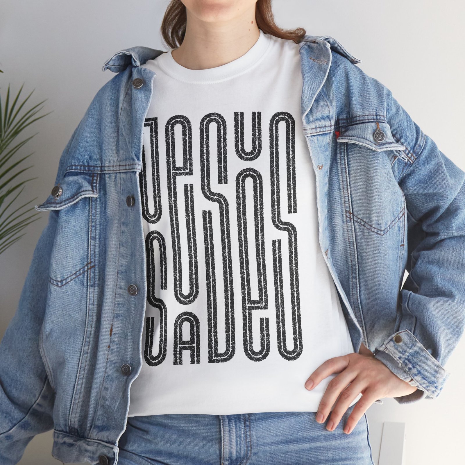 "JESUS SAVES" T-Shirt — Retro Maze Typography Tee - Image 20