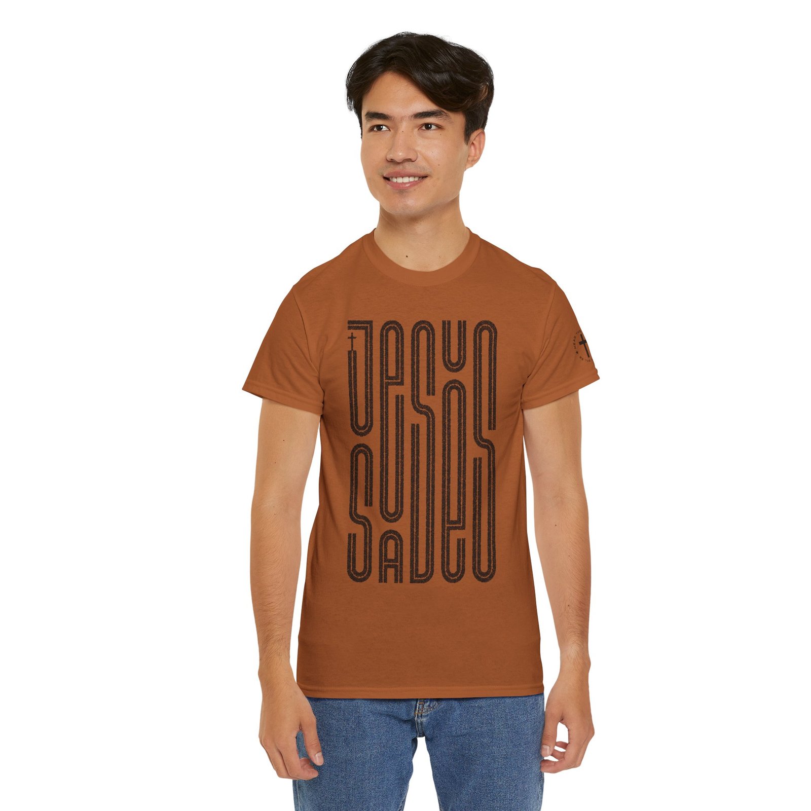 "JESUS SAVES" T-Shirt — Retro Maze Typography Tee - Image 49