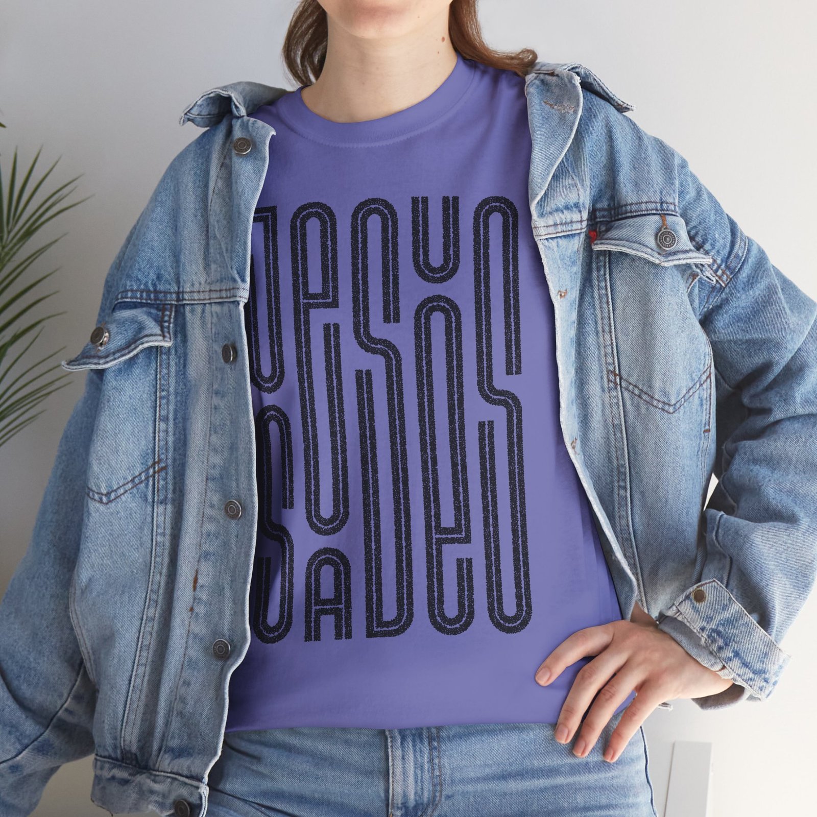 "JESUS SAVES" T-Shirt — Retro Maze Typography Tee - Image 97