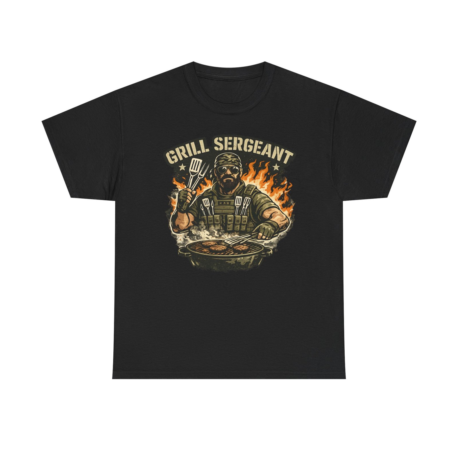 Grill Sergeant Dad T-Shirt — Funny Father’s Day BBQ Tee - Image 2