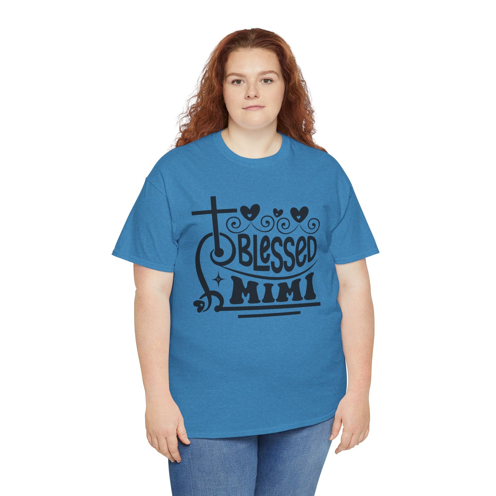 Blessed Mimi Tee — Cross & Hearts Christian Gift for Grandma - Image 56
