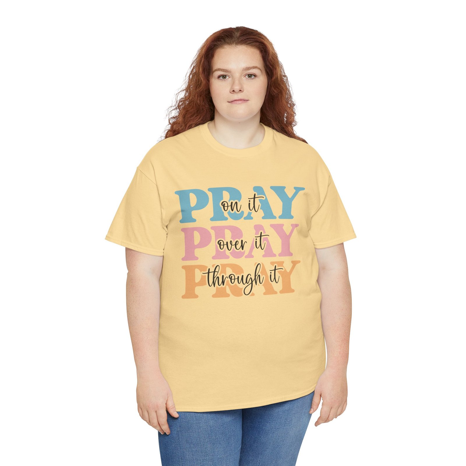 Pray On It Over It Through It T-Shirt — Inspirational Christian Tee - Image 35