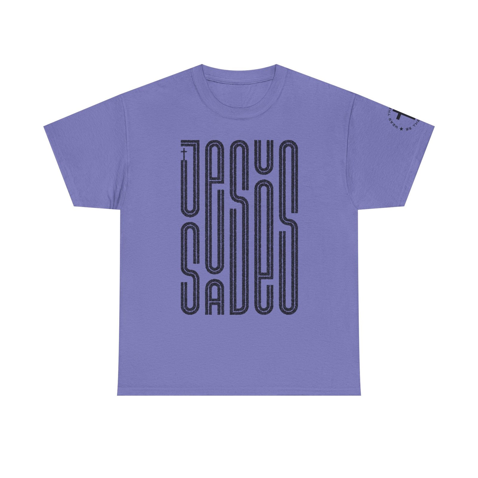"JESUS SAVES" T-Shirt — Retro Maze Typography Tee - Image 92