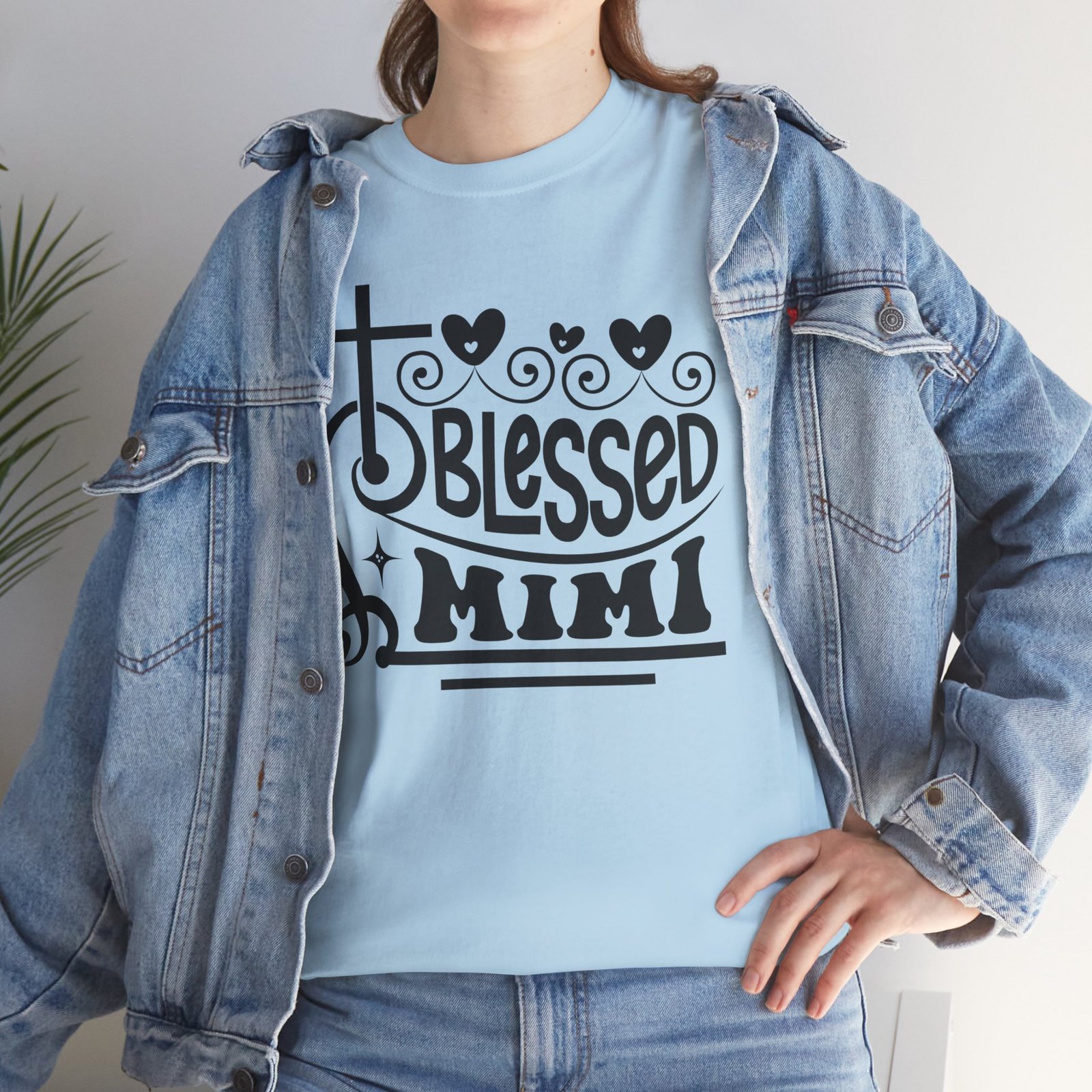 Blessed Mimi Tee — Cross & Hearts Christian Gift for Grandma - Image 64