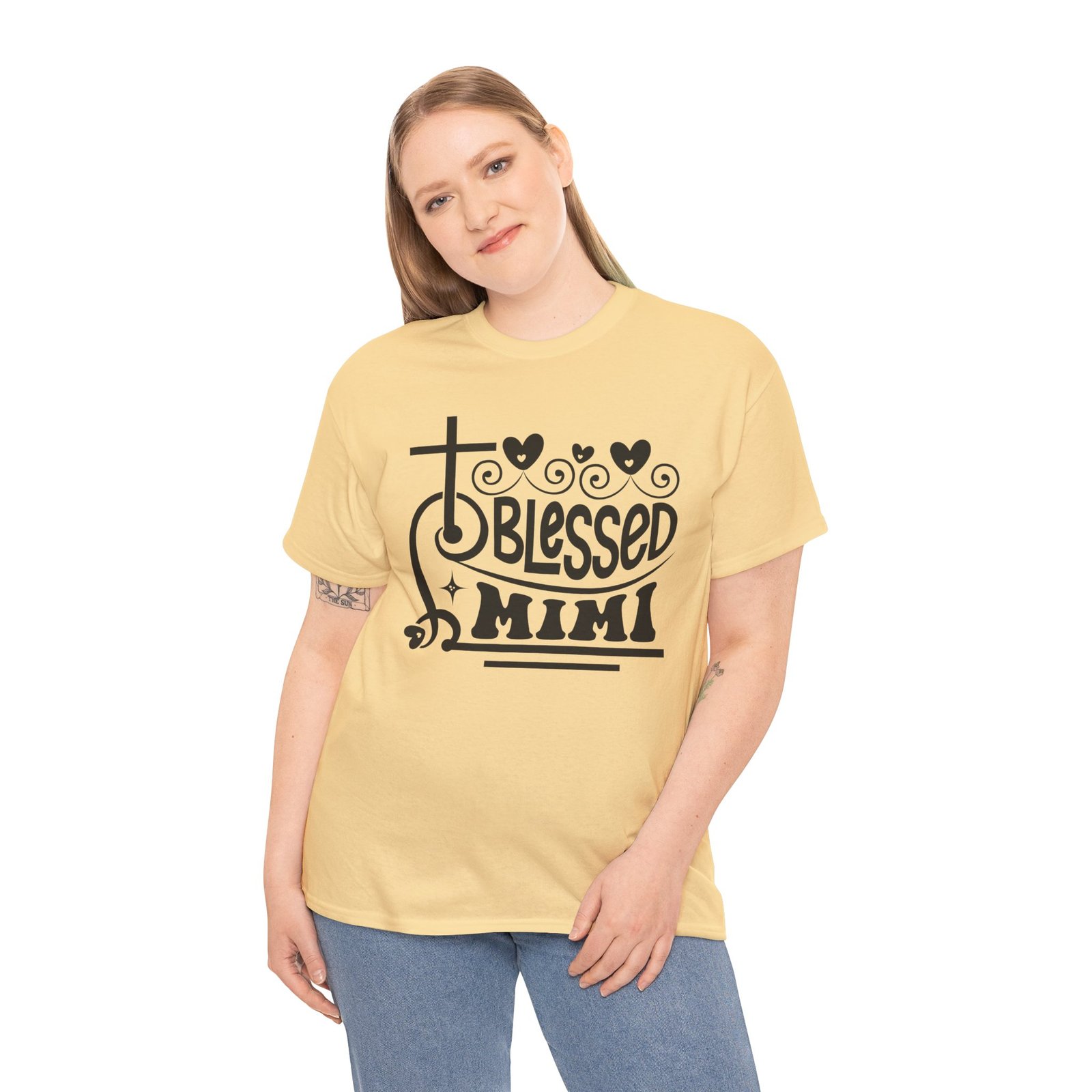 Blessed Mimi Tee — Cross & Hearts Christian Gift for Grandma - Image 27
