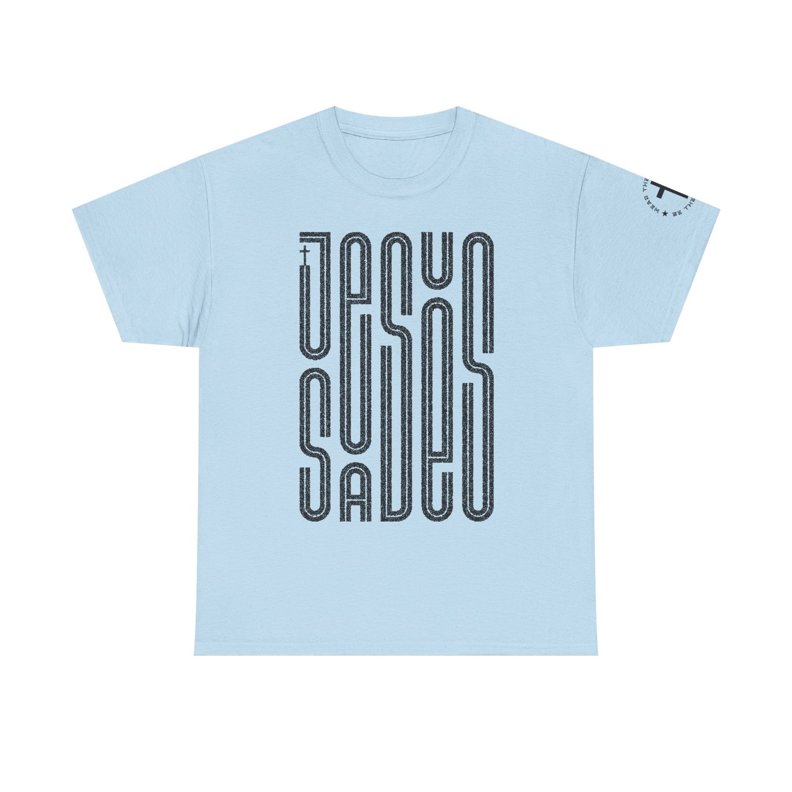 "JESUS SAVES" T-Shirt — Retro Maze Typography Tee - Image 82