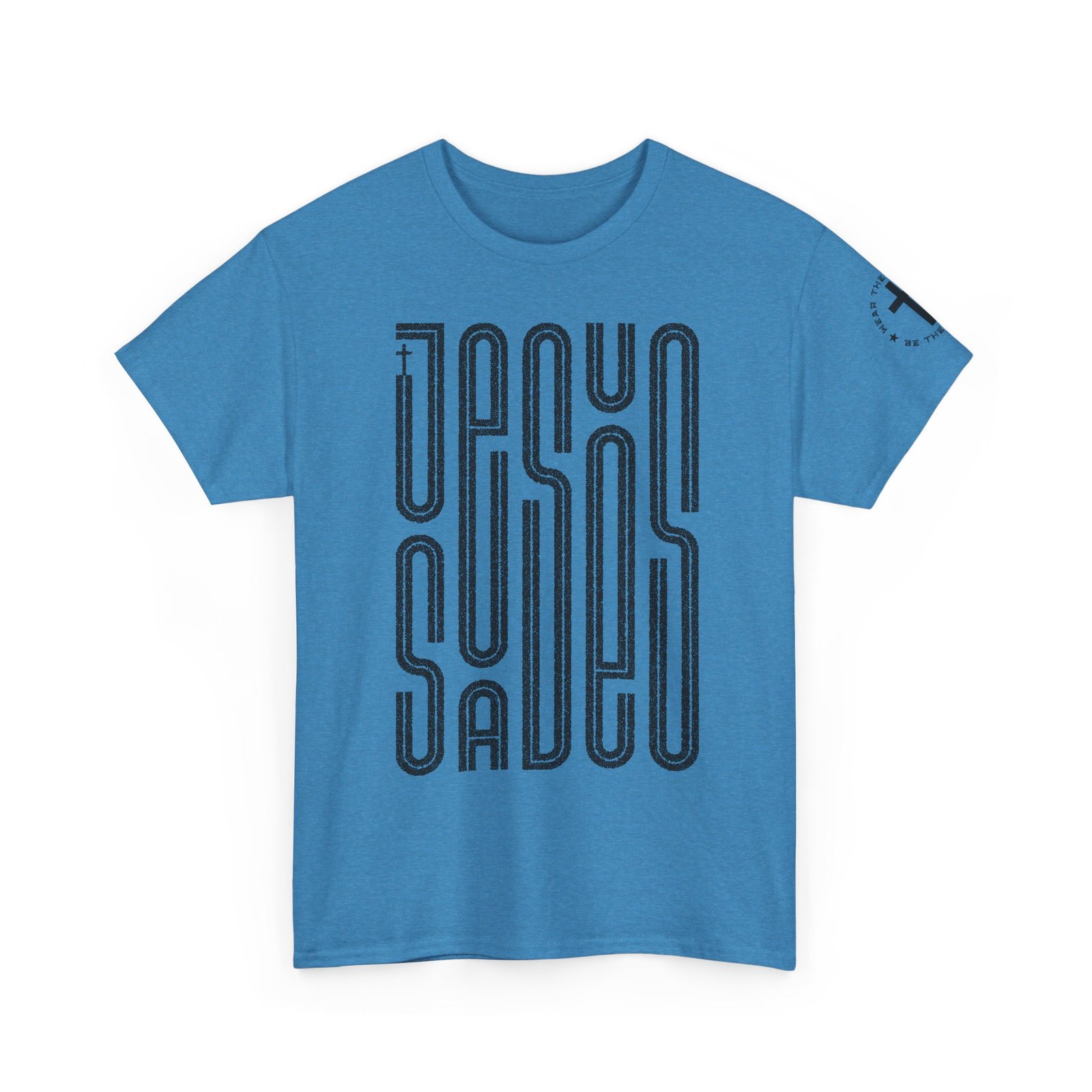 "JESUS SAVES" T-Shirt — Retro Maze Typography Tee - Image 73