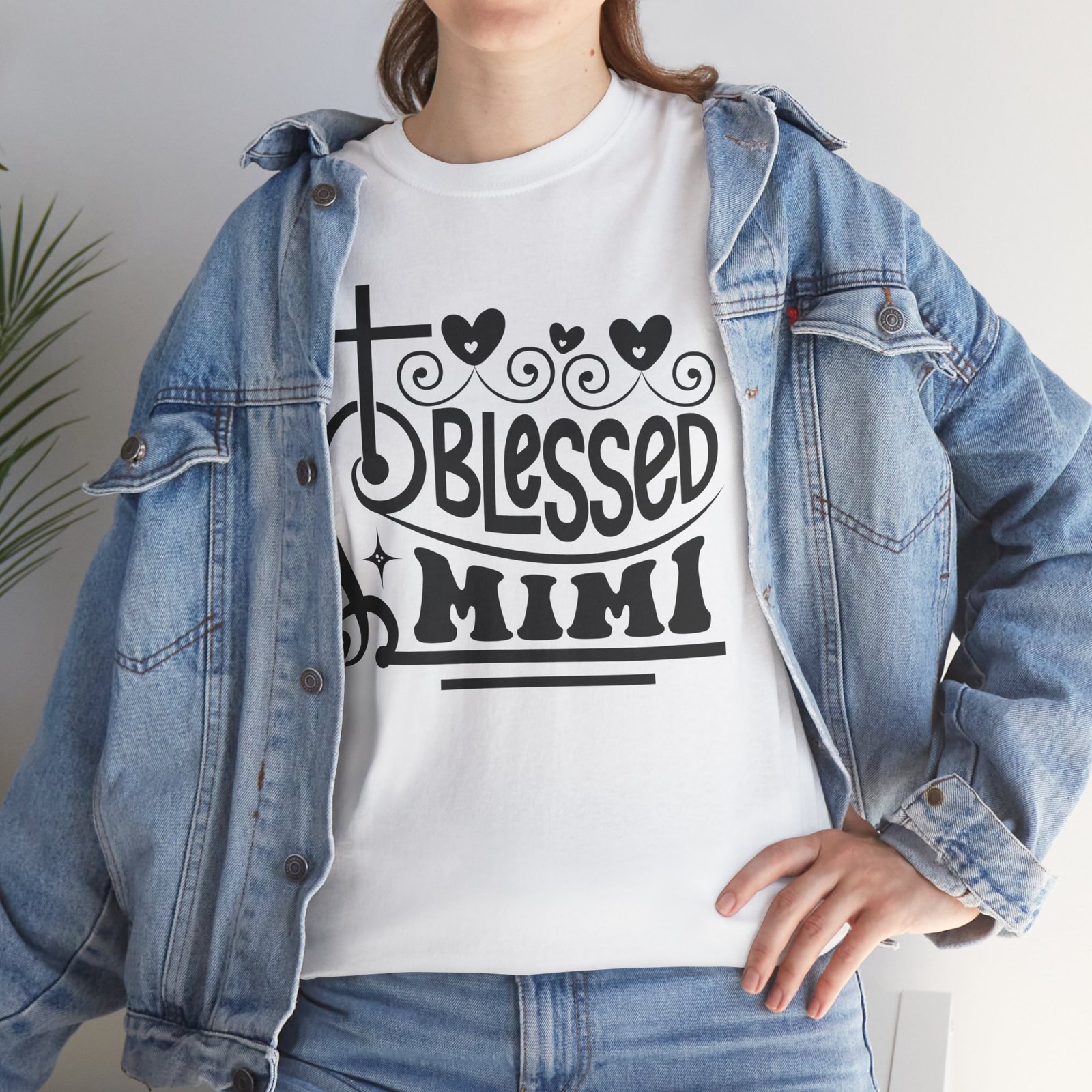 Blessed Mimi Tee — Cross & Hearts Christian Gift for Grandma - Image 14