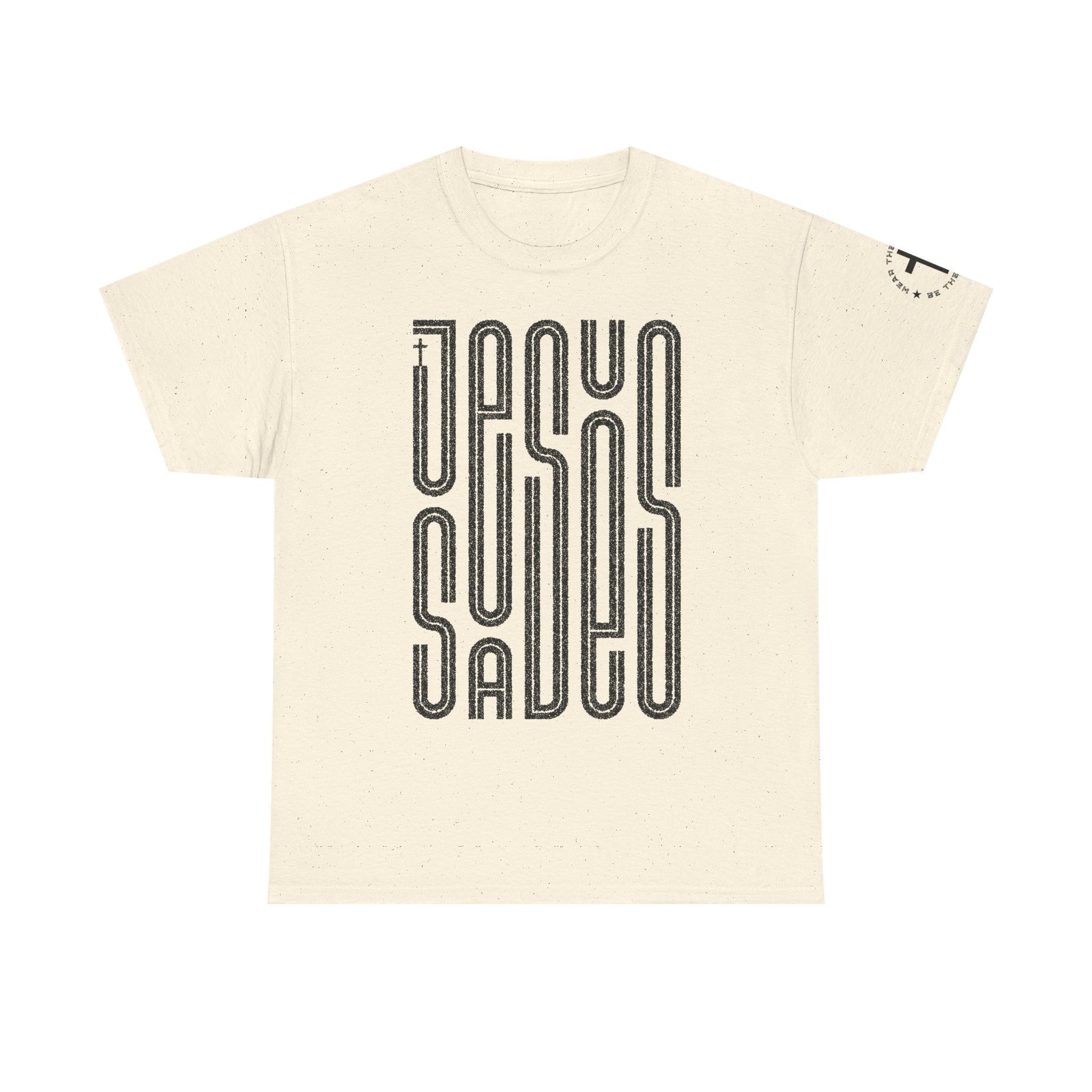 "JESUS SAVES" T-Shirt — Retro Maze Typography Tee - Image 52