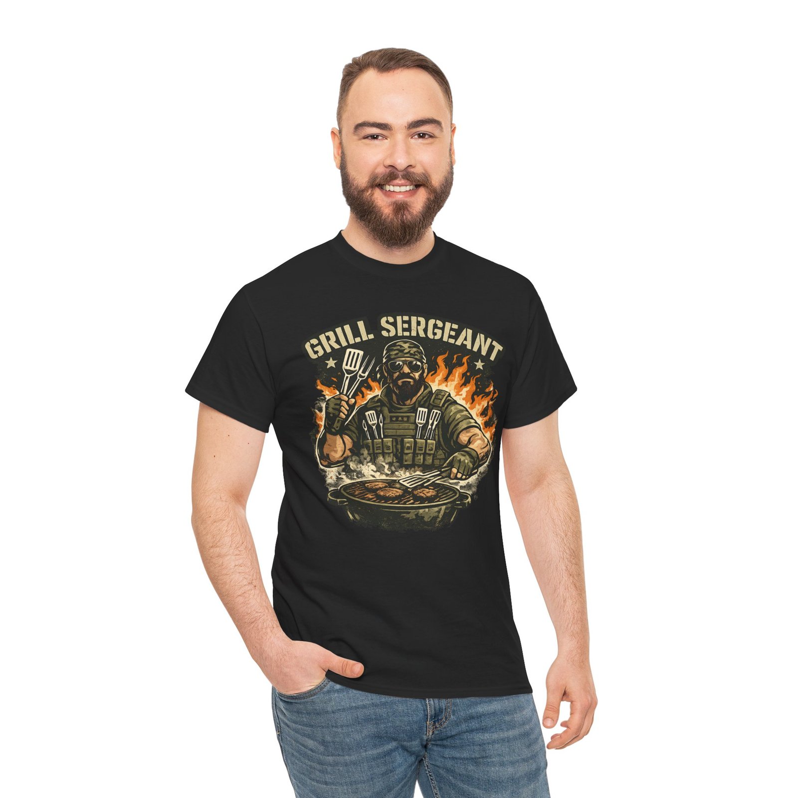 Grill Sergeant Dad T-Shirt — Funny Father’s Day BBQ Tee - Image 4
