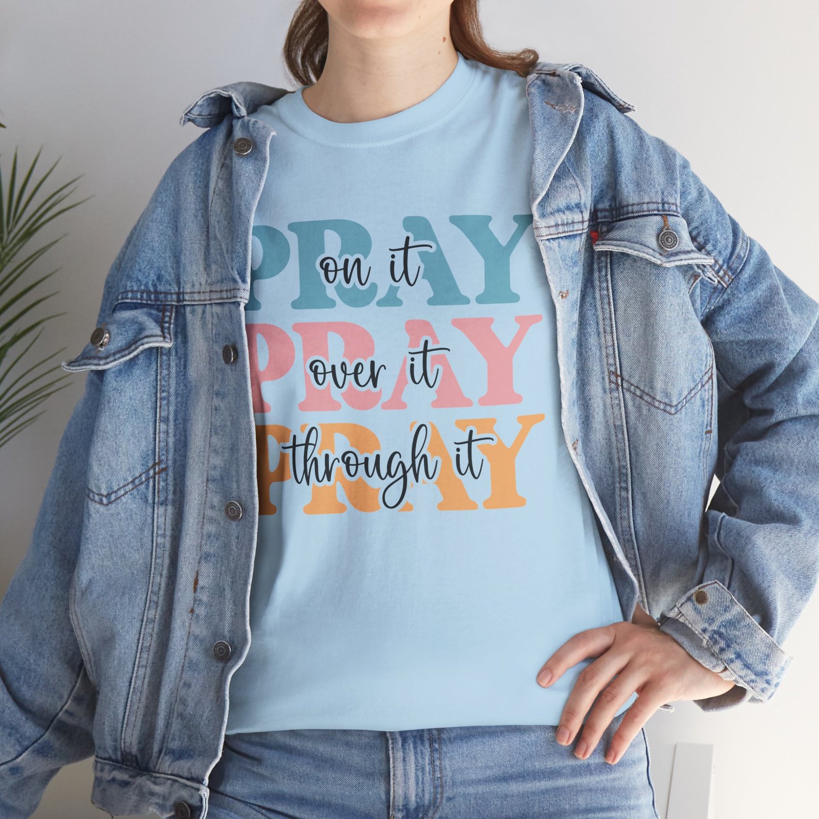 Pray On It Over It Through It T-Shirt — Inspirational Christian Tee - Image 64