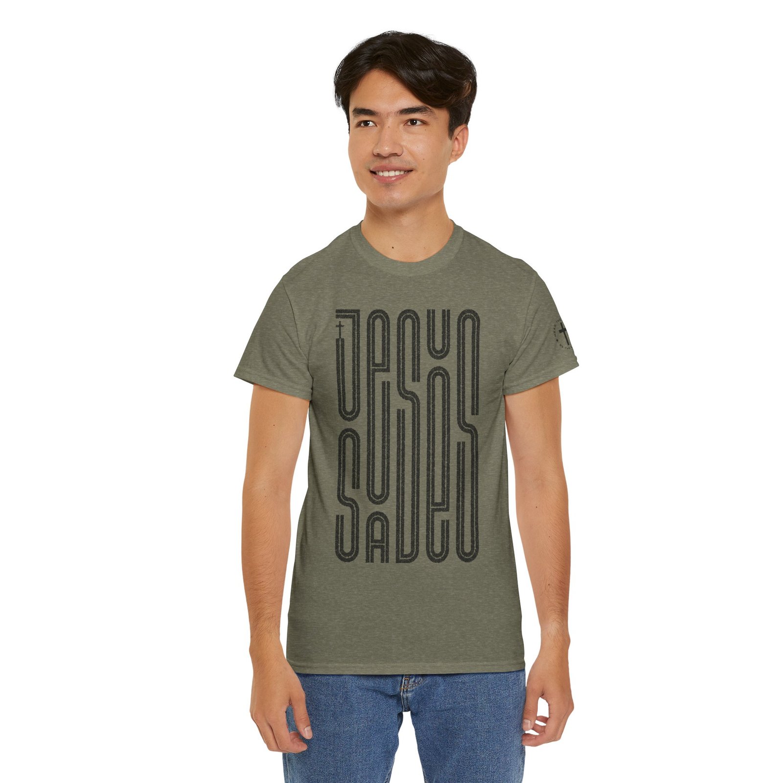 "JESUS SAVES" T-Shirt — Retro Maze Typography Tee - Image 69