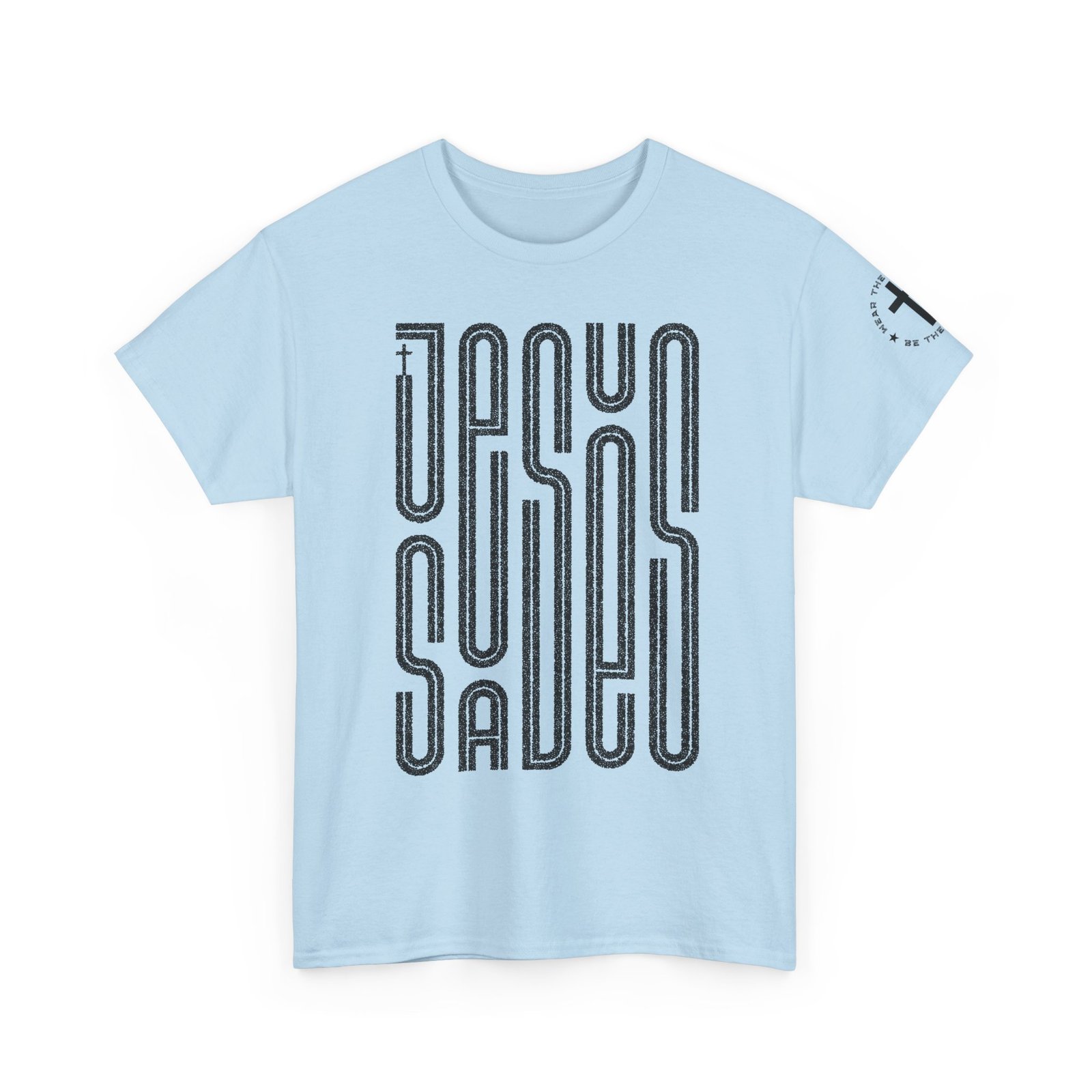 "JESUS SAVES" T-Shirt — Retro Maze Typography Tee - Image 83