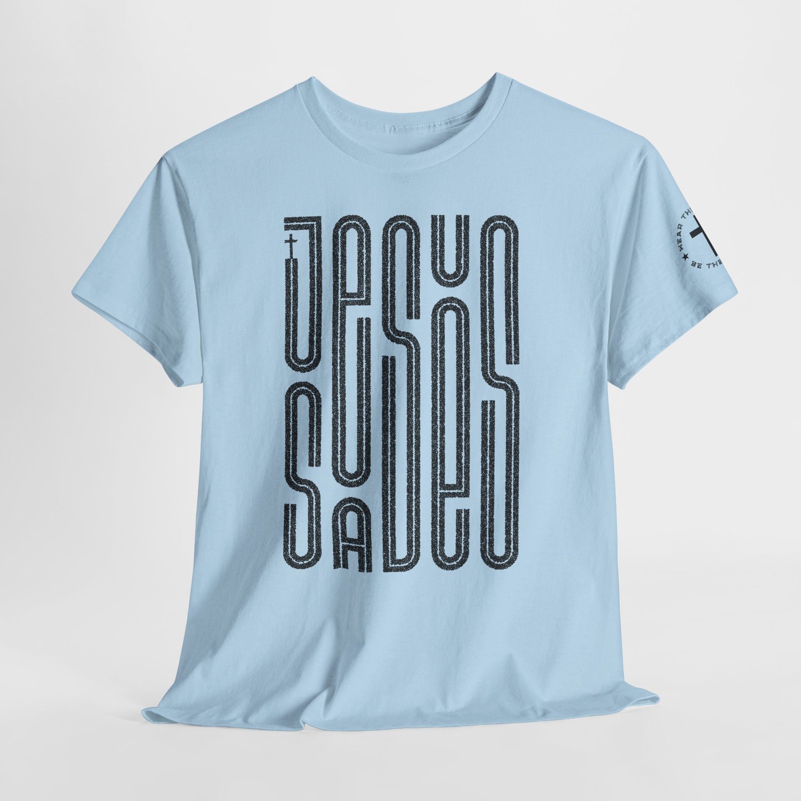 "JESUS SAVES" T-Shirt — Retro Maze Typography Tee - Image 84
