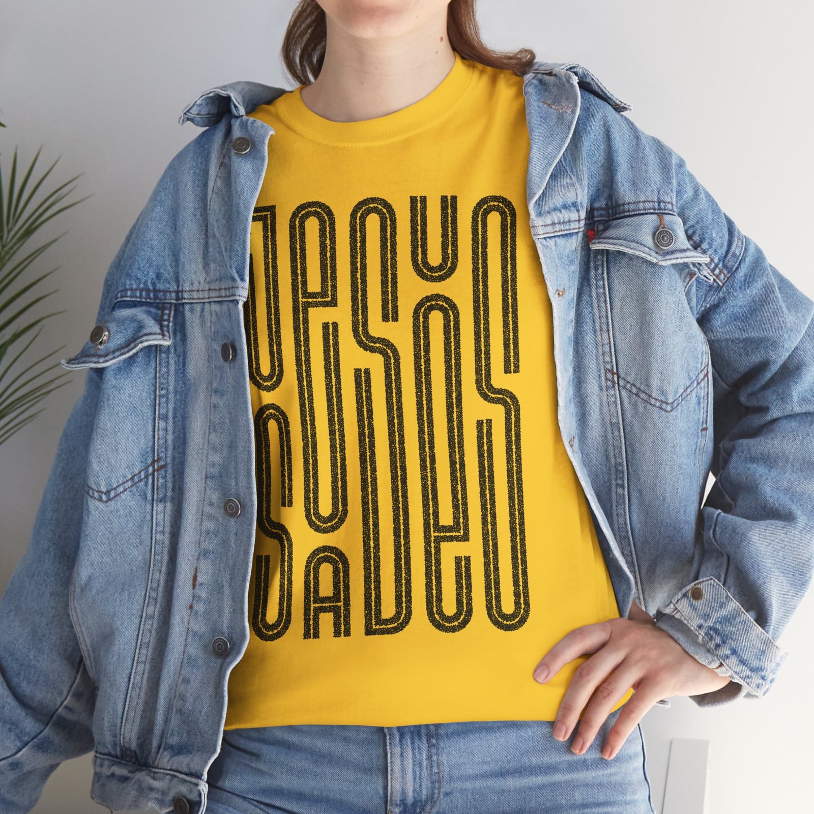 "JESUS SAVES" T-Shirt — Retro Maze Typography Tee - Image 10