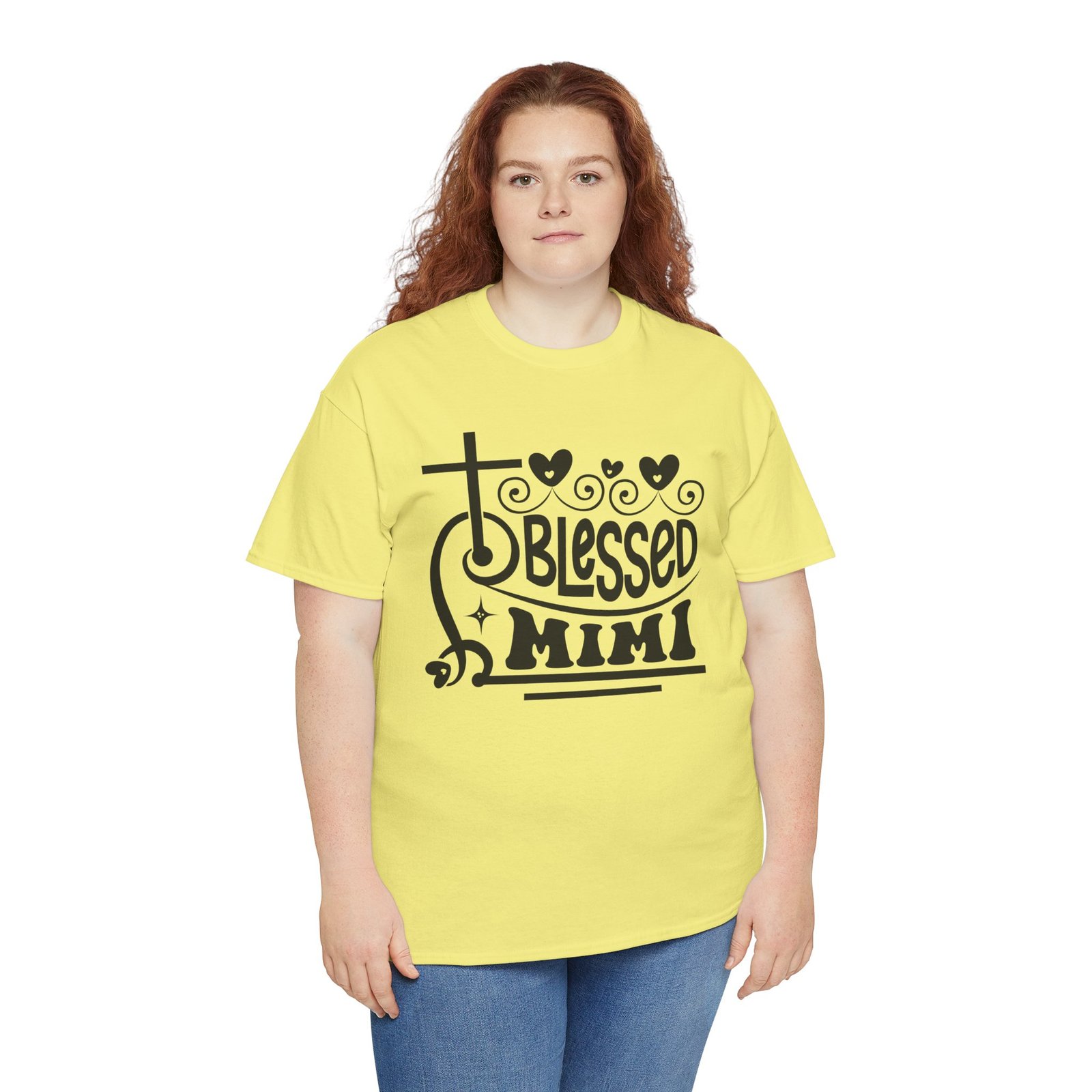 Blessed Mimi Tee — Cross & Hearts Christian Gift for Grandma - Image 49