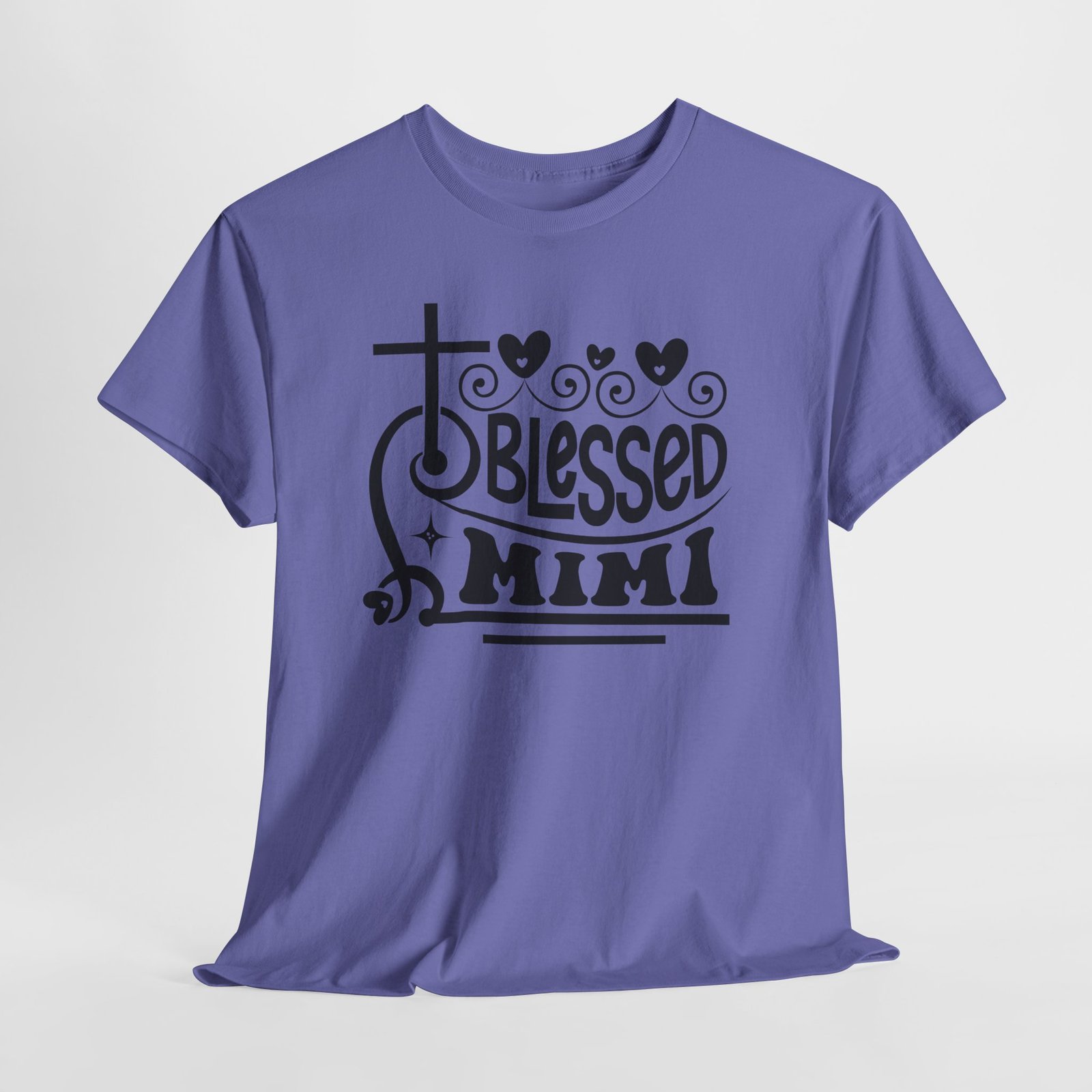 Blessed Mimi Tee — Cross & Hearts Christian Gift for Grandma - Image 67